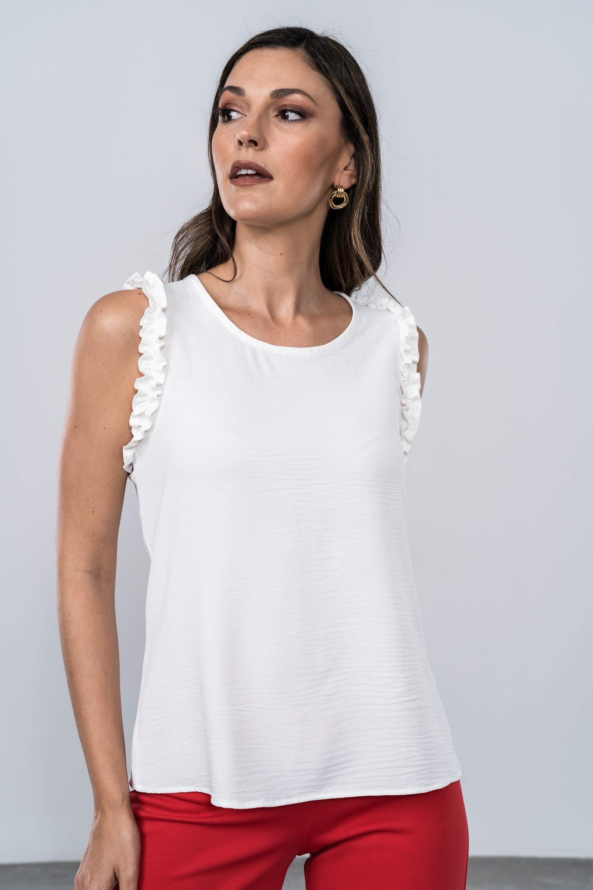 BLUSA SISAS VOLANTITOS BLANCO