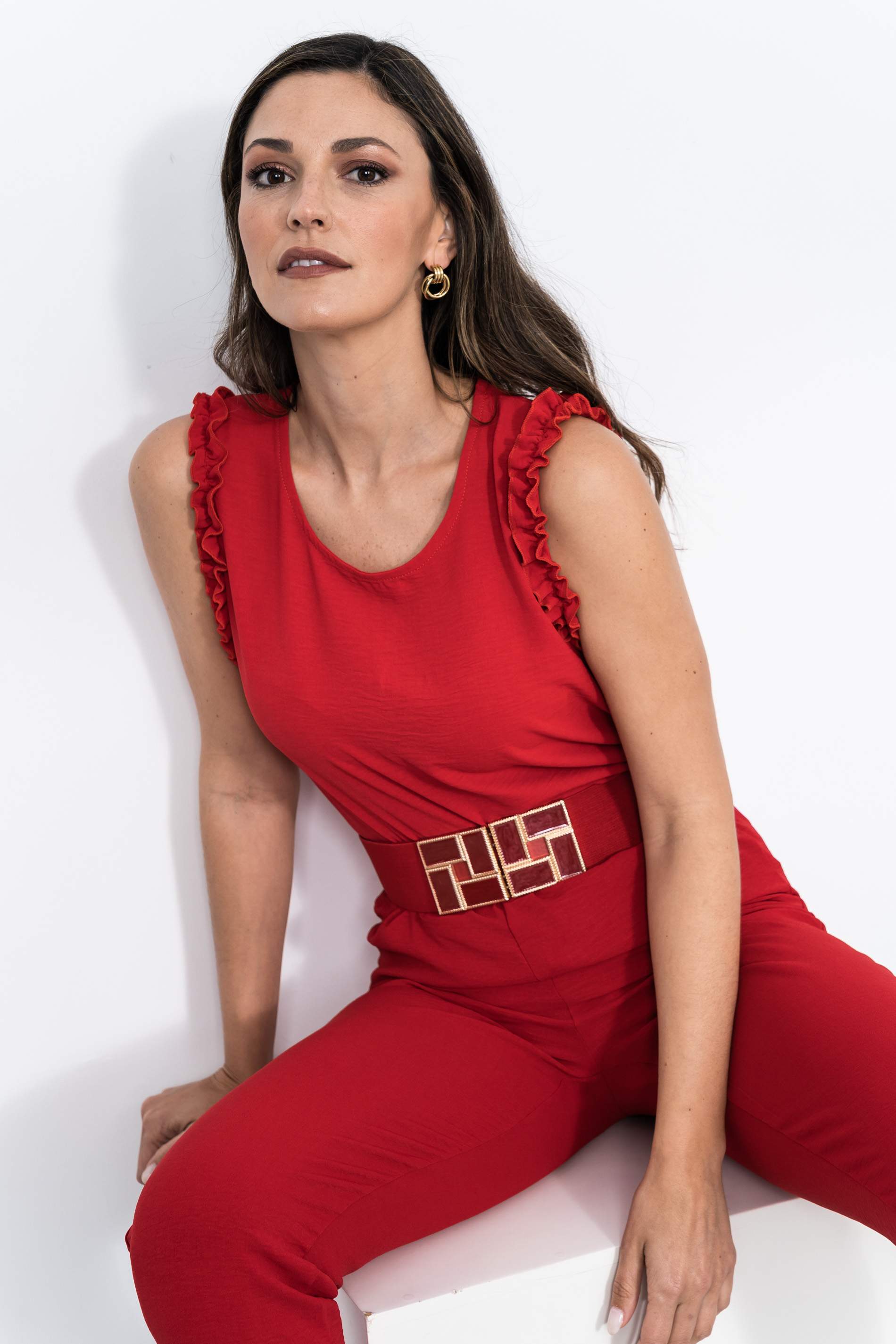 BLUSA SISAS VOLANTITOS ROJO