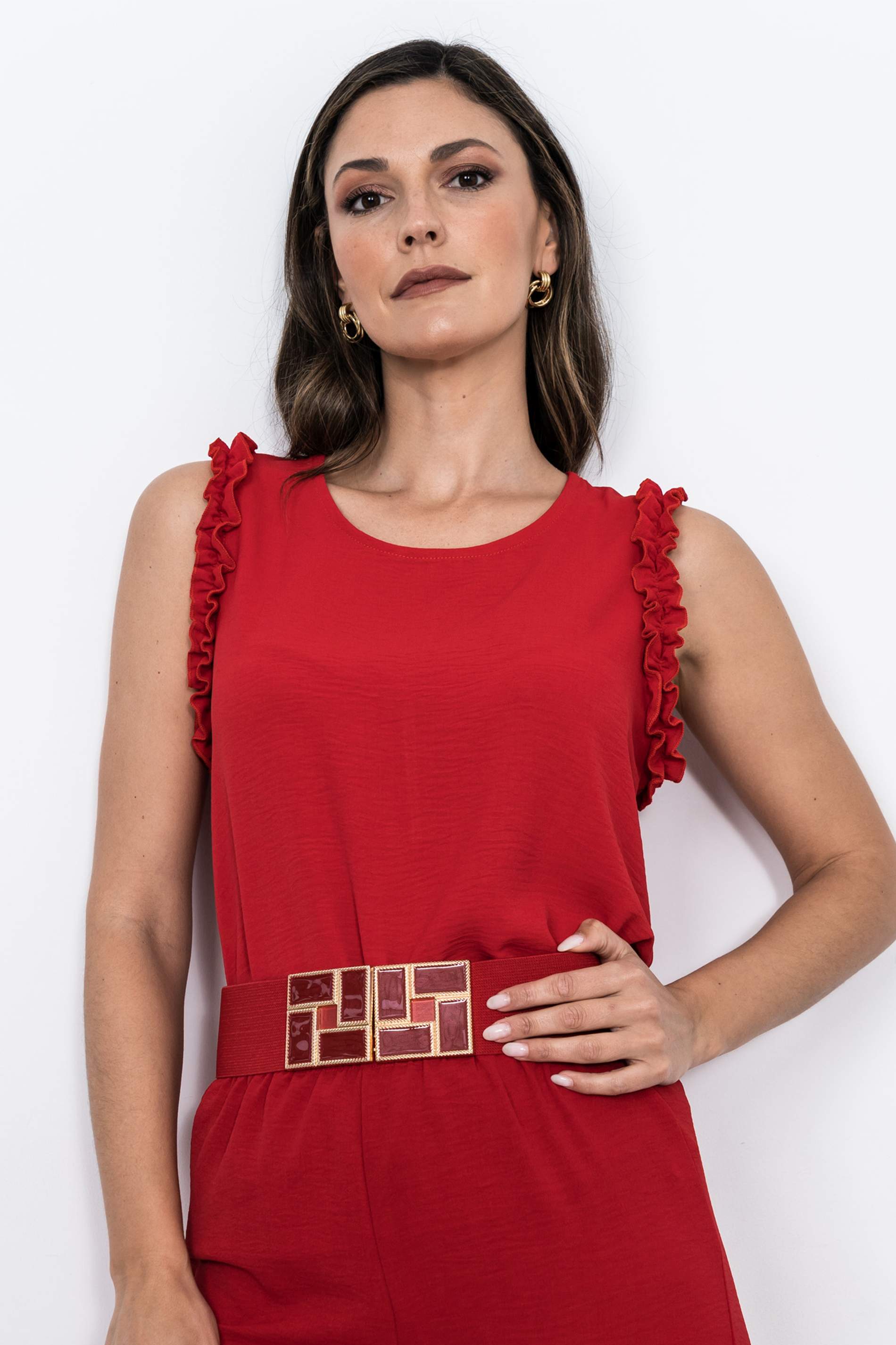 BLUSA SISAS VOLANTITOS ROJO