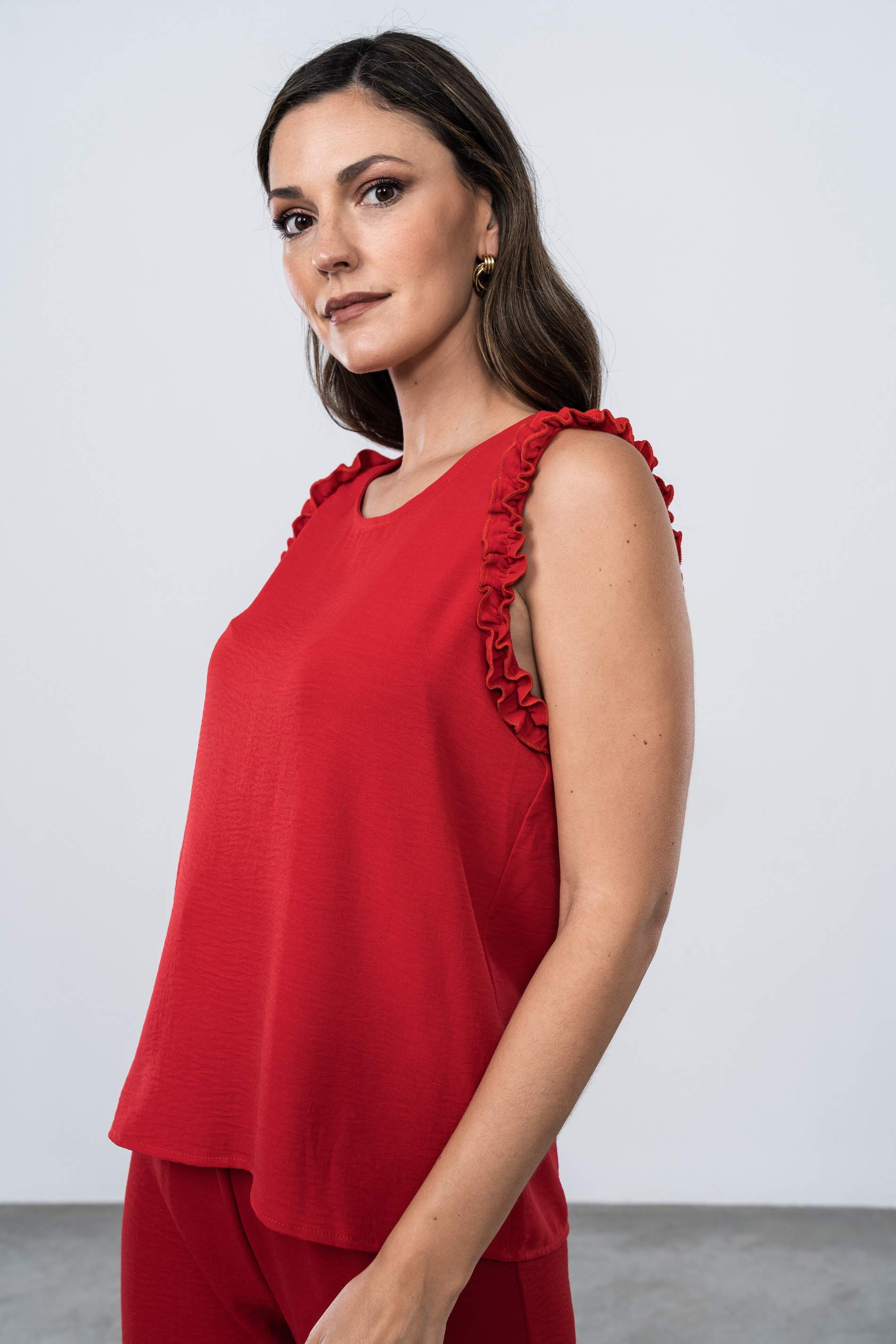 BLUSA SISAS VOLANTITOS ROJO