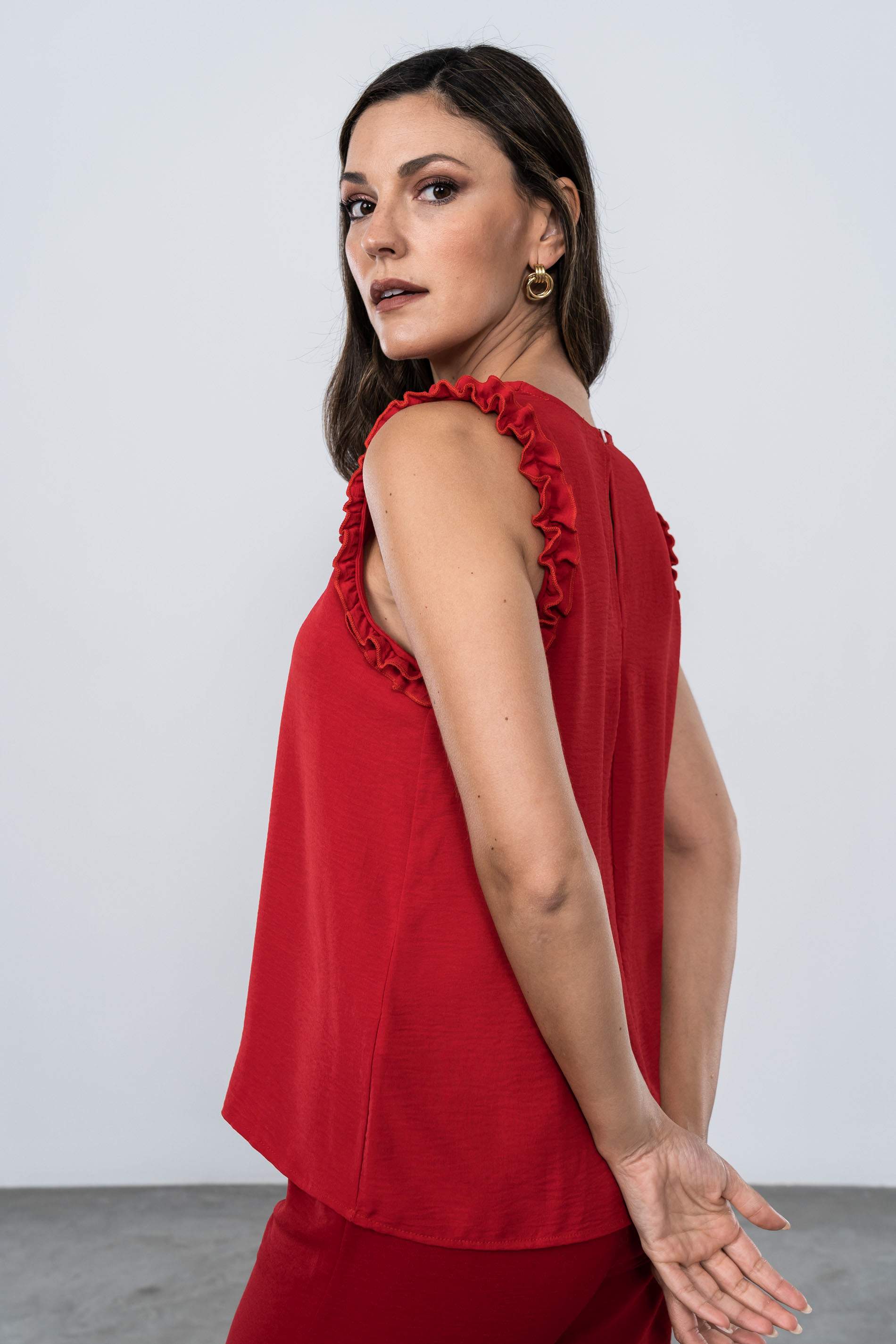 BLUSA SISAS VOLANTITOS ROJO
