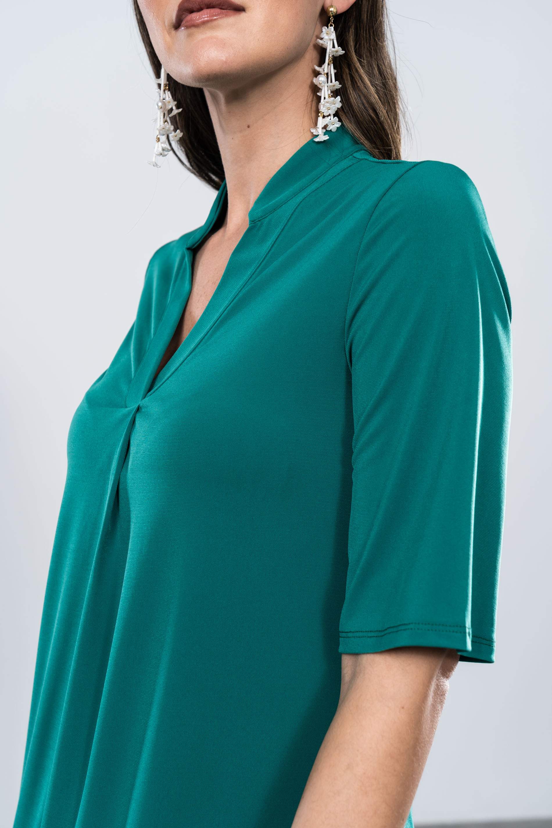 VESTIDO LARGO CUELLO UVE