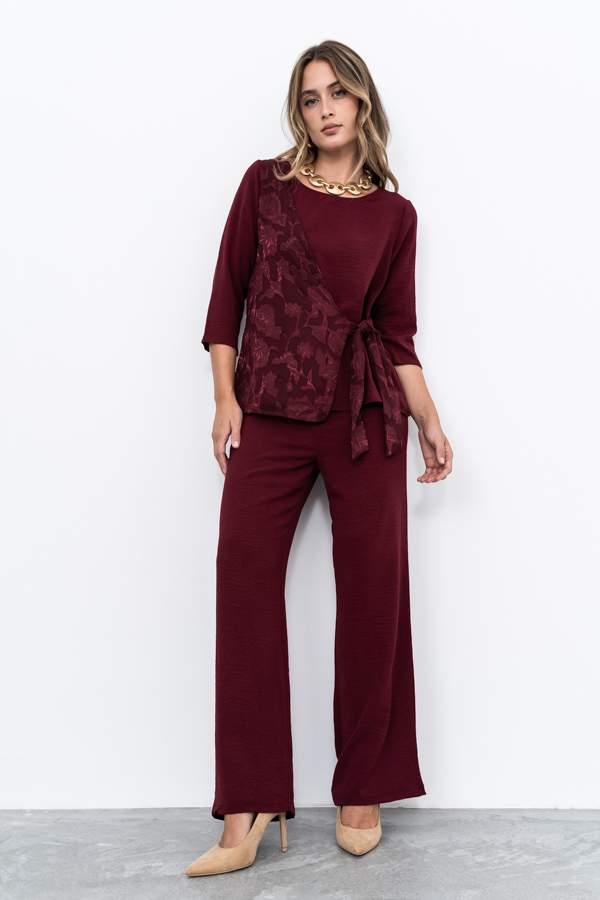 PANTALÓN HOLGADO RECTO BURDEOS