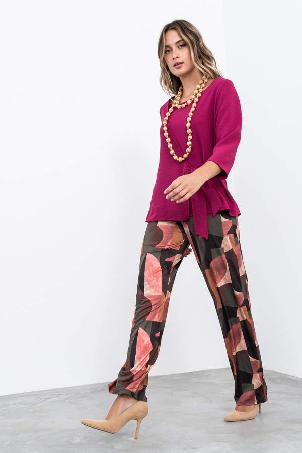 BLUSA EFECTO CRUZADO FRESA