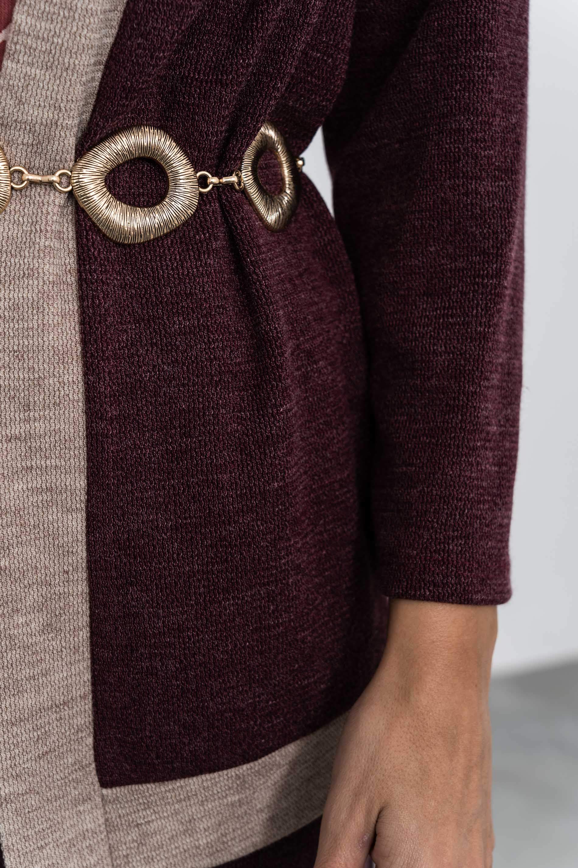 CINTURÓN CADENA OVALADA METALIZADA