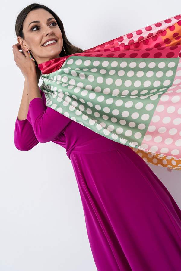 VESTIDO CRUCE DECORATIVO FUCSIA