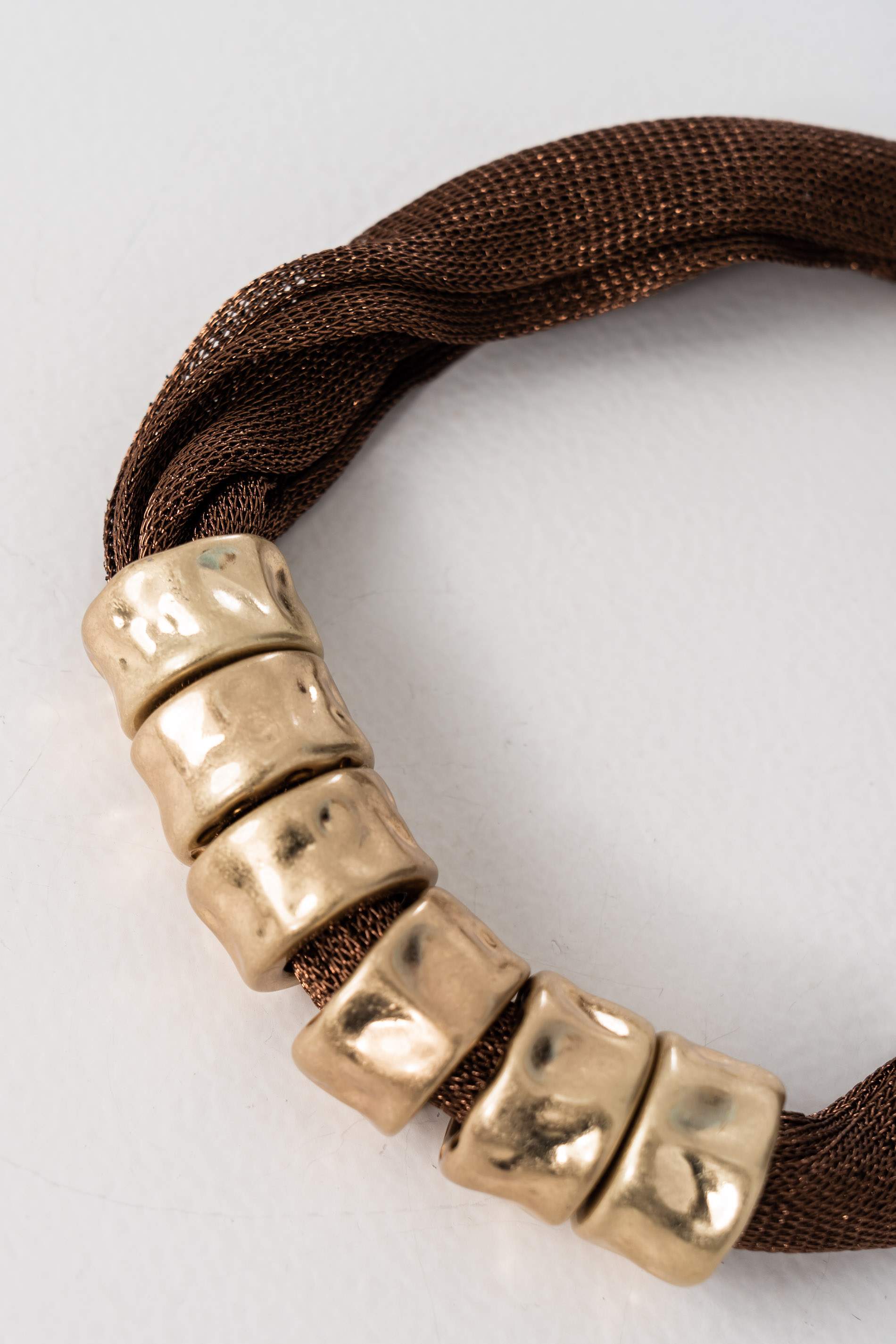 COLLAR MALLA PIEZAS COBRE