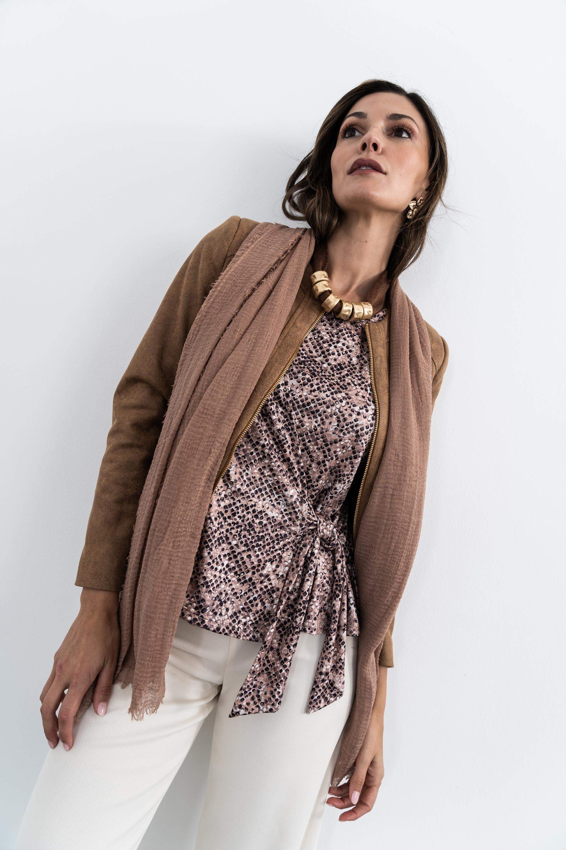 COLLAR MALLA PIEZAS COBRE