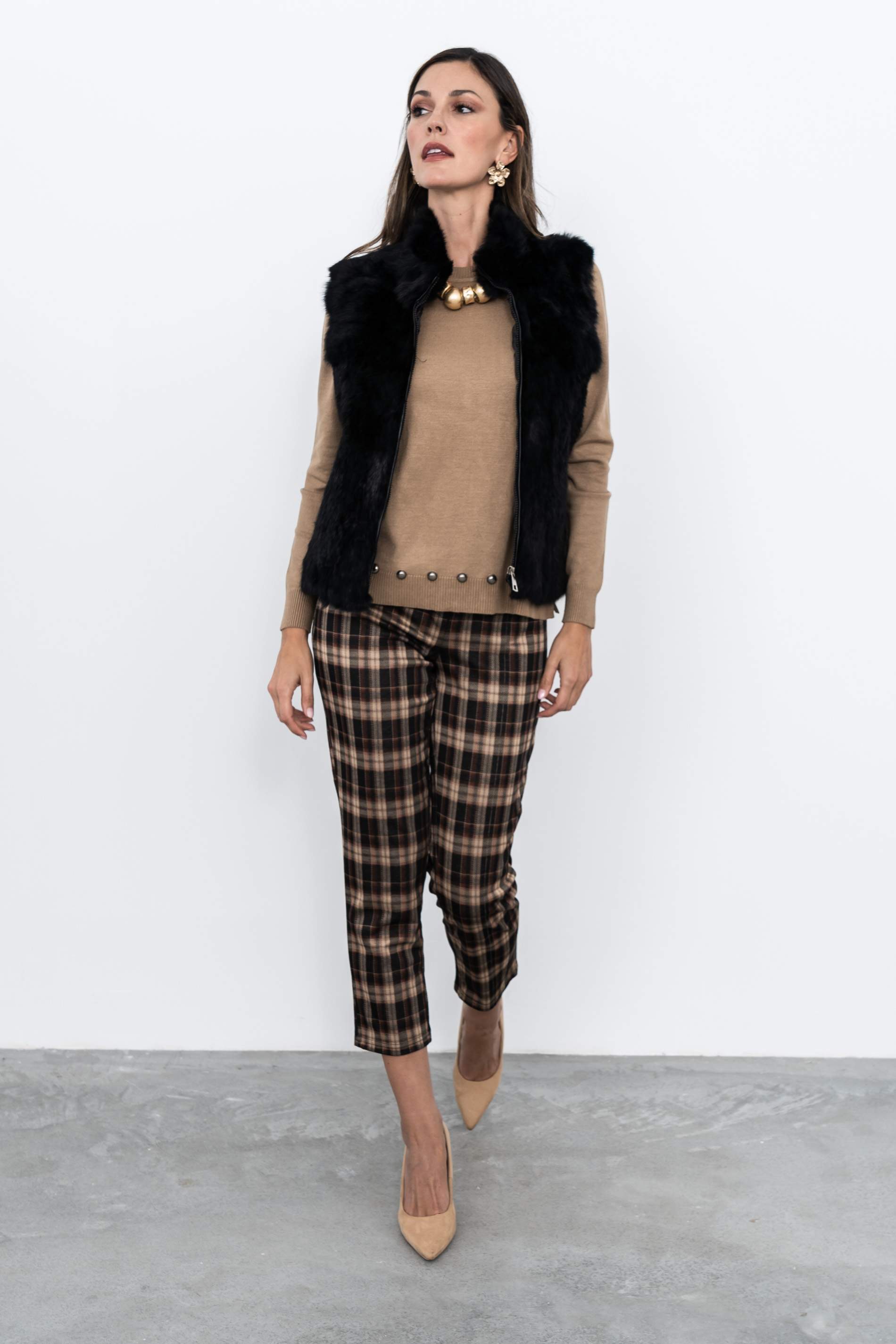 COLLAR MALLA PIEZAS ORO