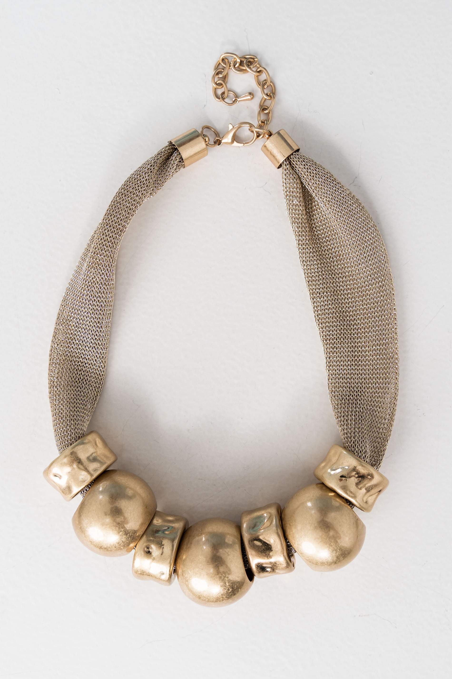 COLLAR MALLA PIEZAS ORO