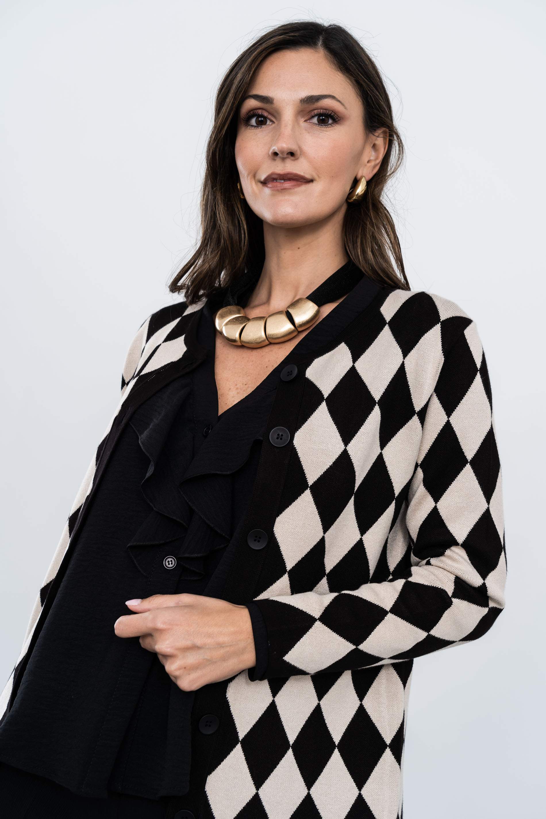 COLLAR MALLA PIEZAS NEGRO