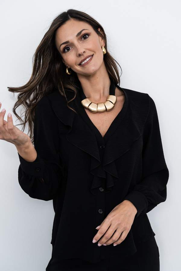 COLLAR MALLA PIEZAS NEGRO