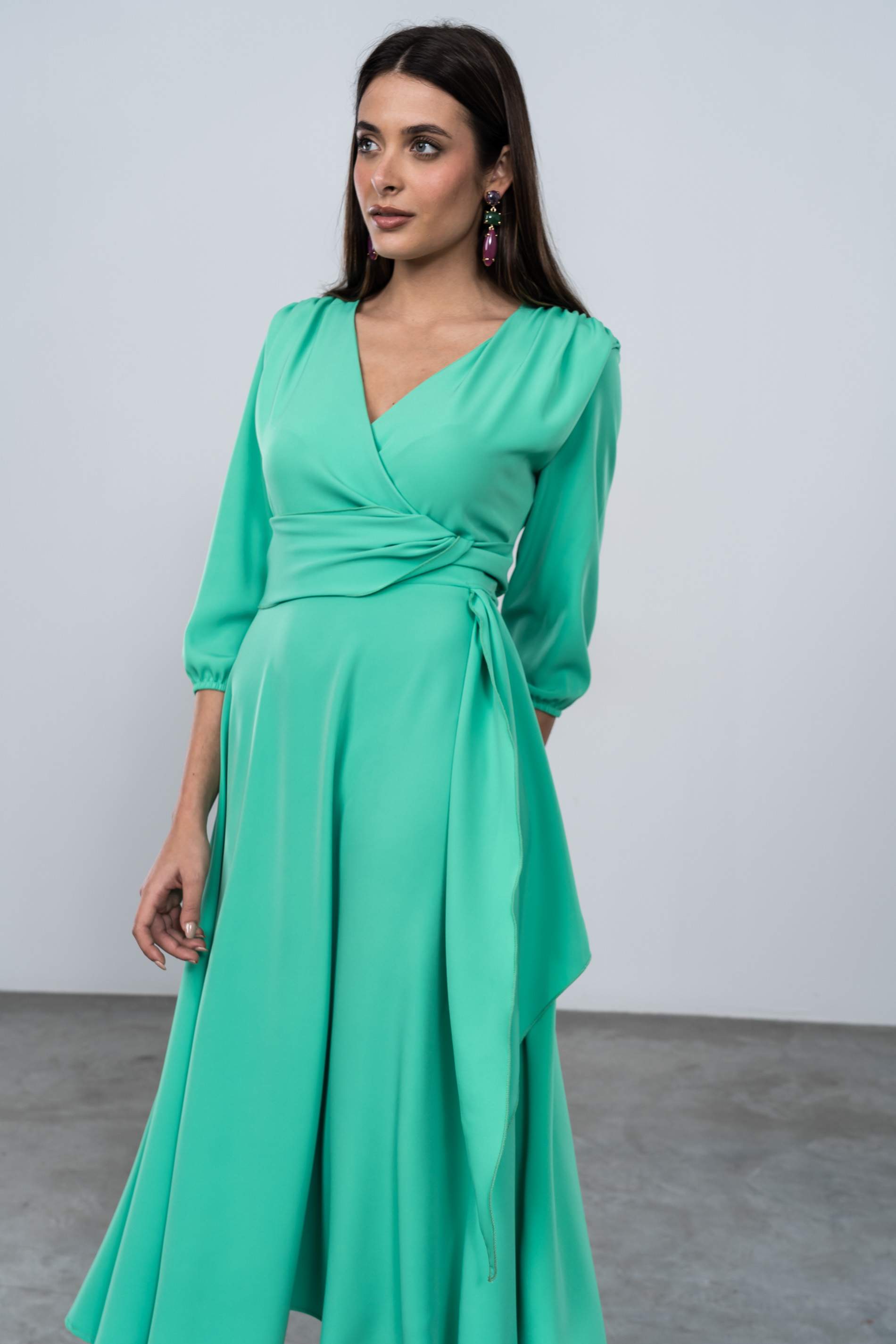 VESTIDO LAZO MANGA FRANCESA