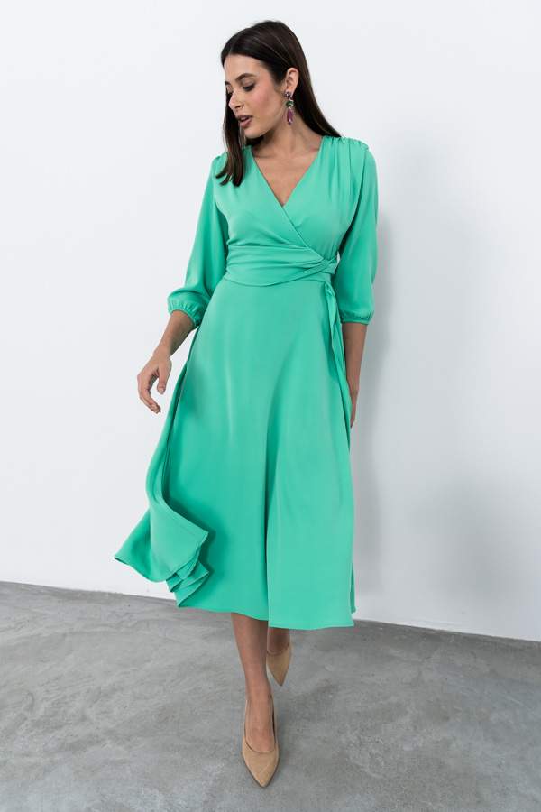 VESTIDO LAZO MANGA FRANCESA