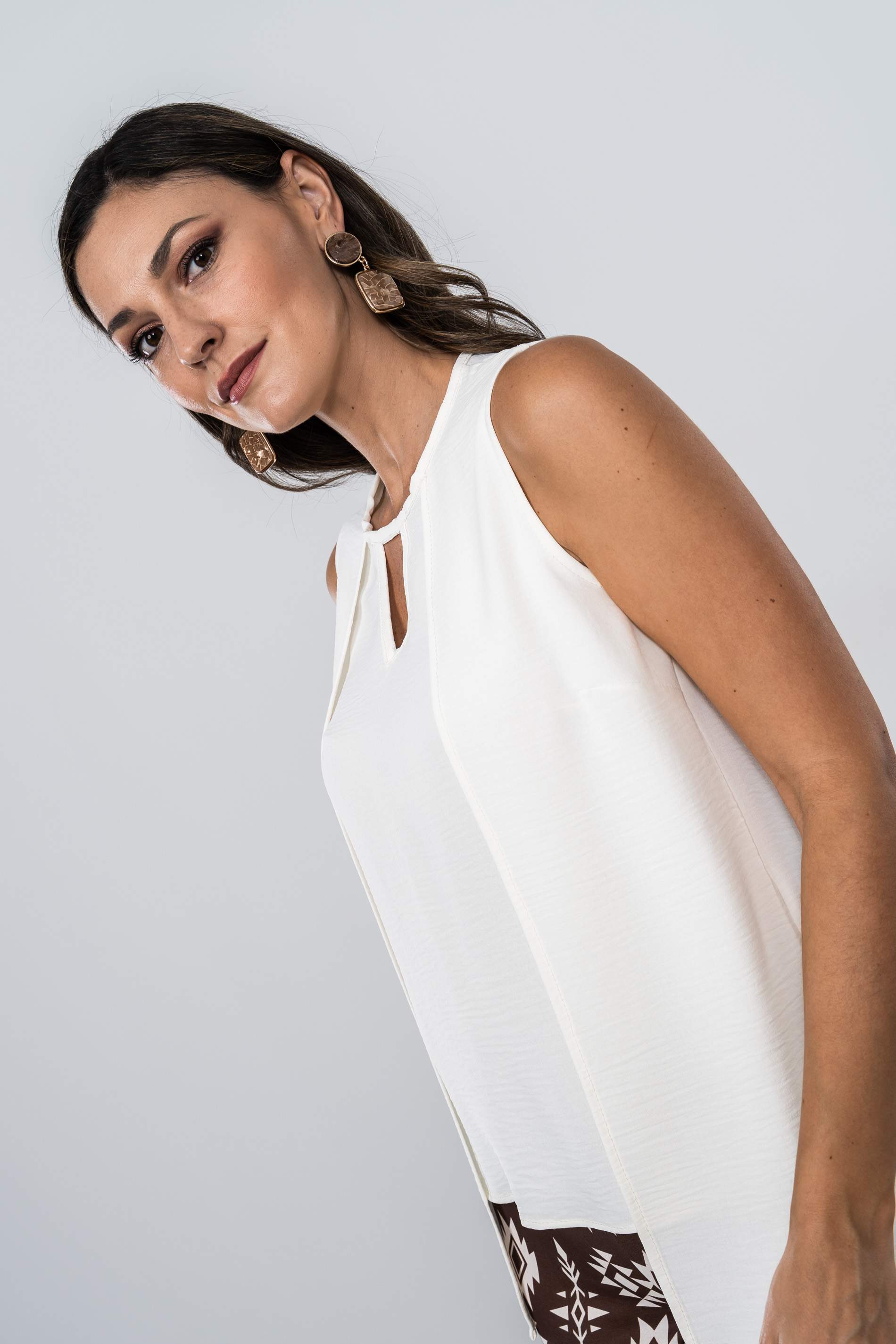 BLUSA COMBINADA CHALECO MARFIL