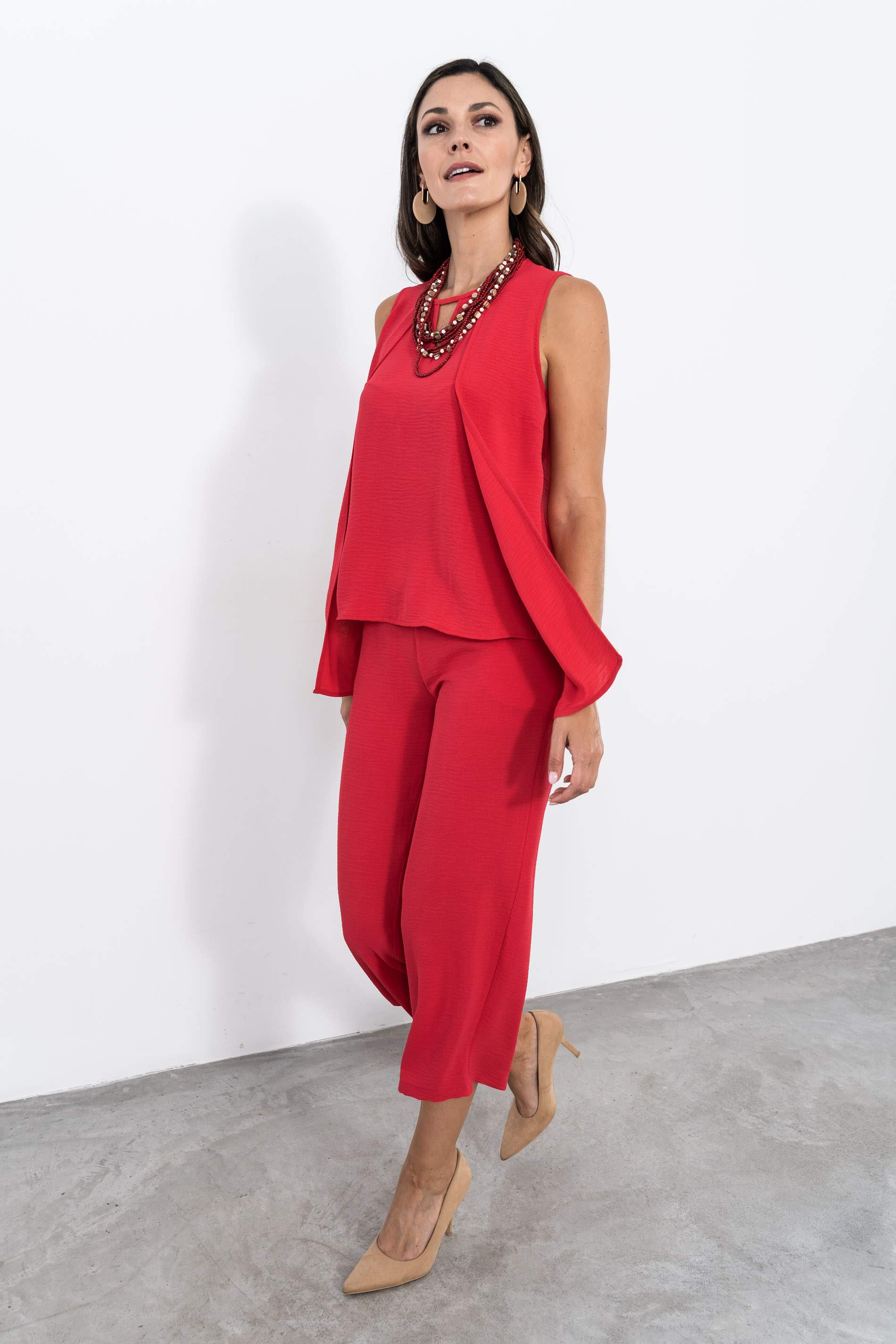 BLUSA COMBINADA CHALECO FRESA
