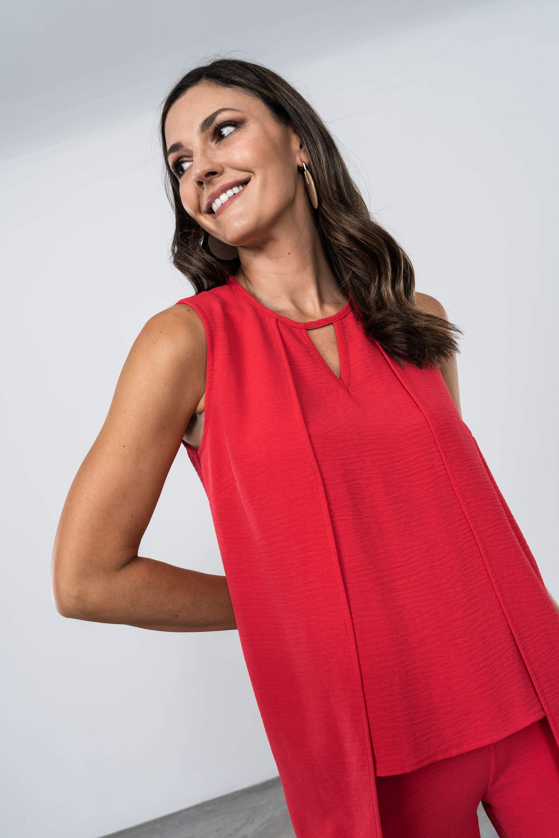 BLUSA COMBINADA CHALECO FRESA