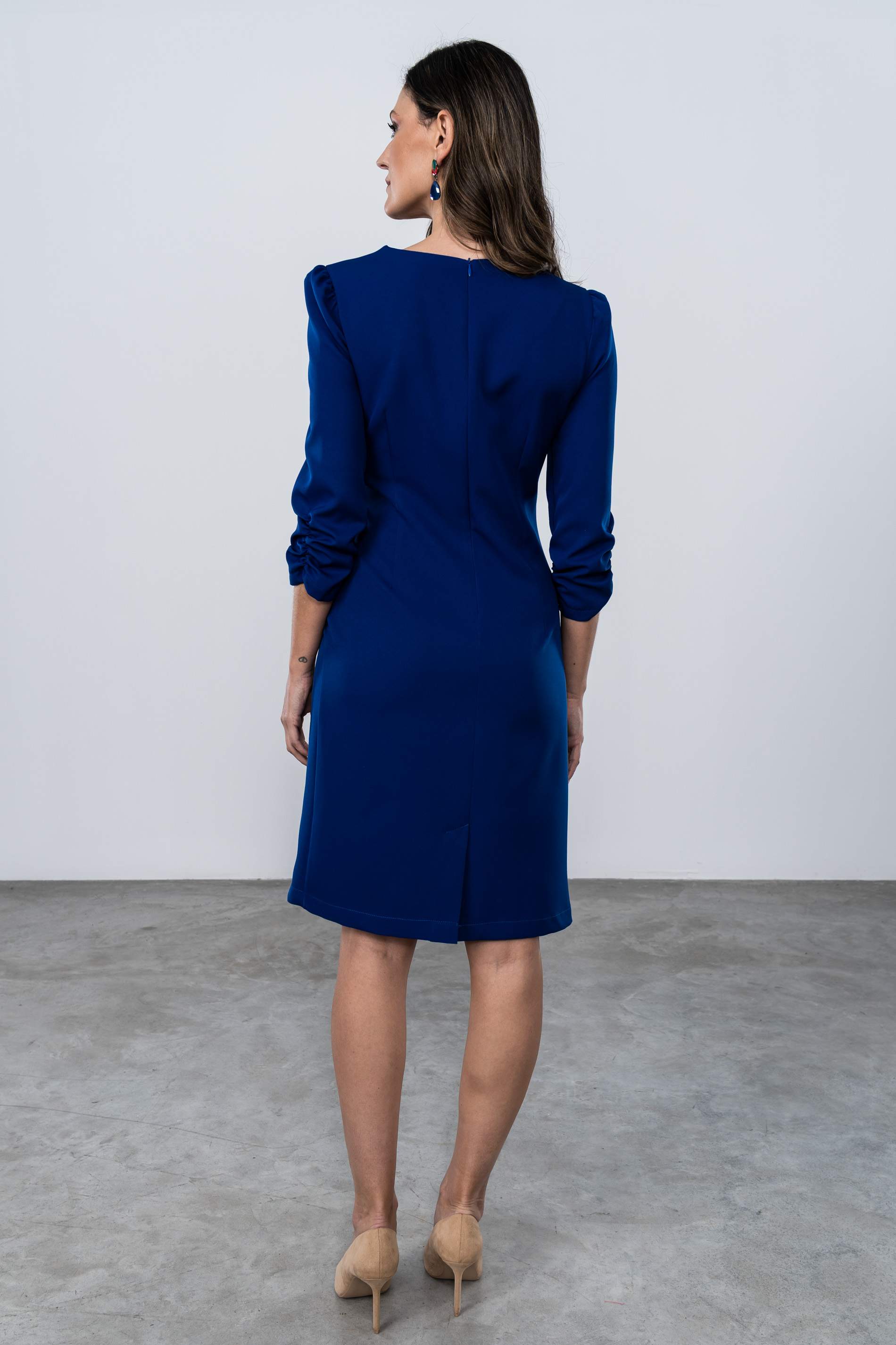 VESTIDO COSTADILLO FRUNCES MARINO