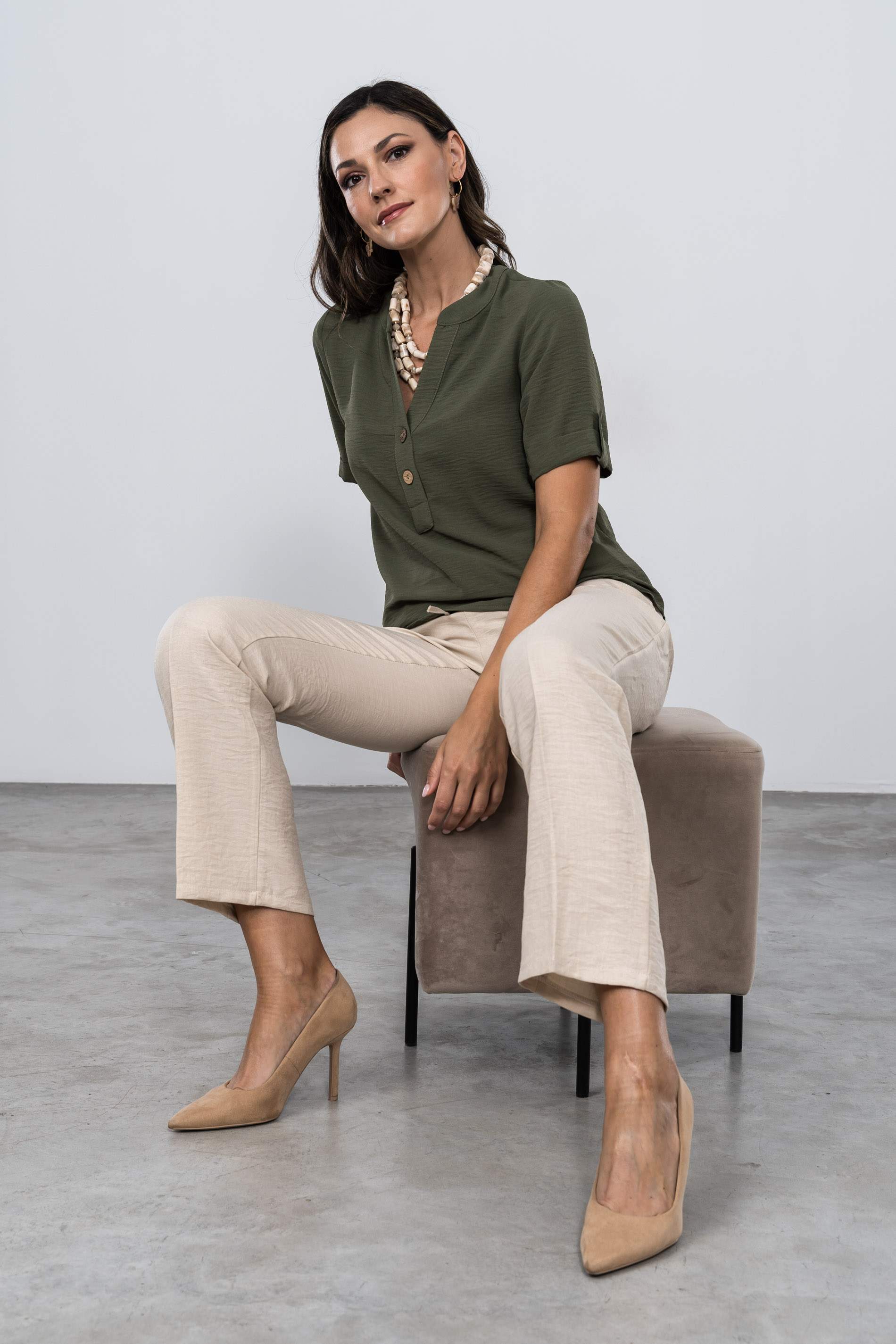 PANTALÓN GOMA CORDÓN BEIGE