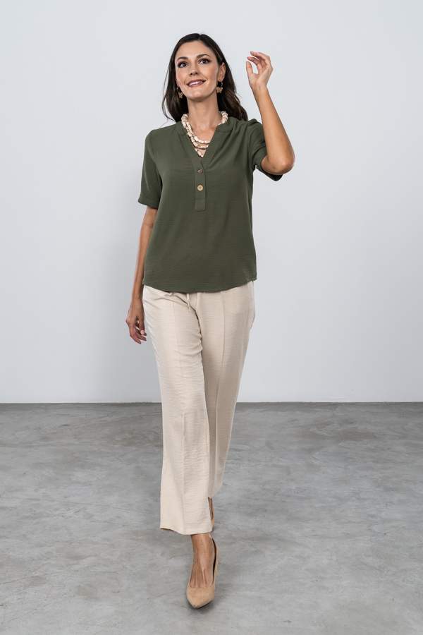 PANTALÓN GOMA CORDÓN BEIGE