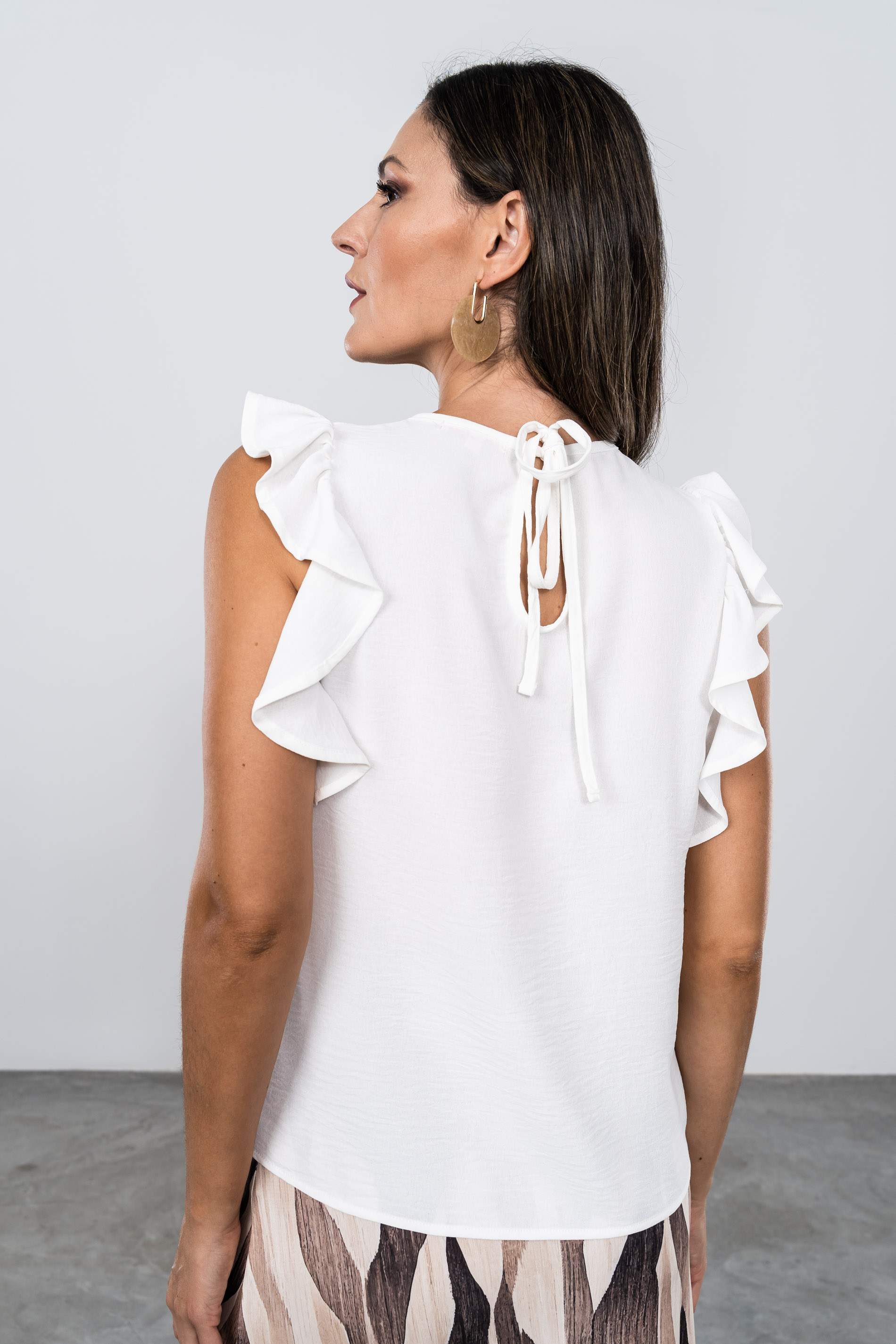 BLUSA VOLANTES FRUNCES BLANCO