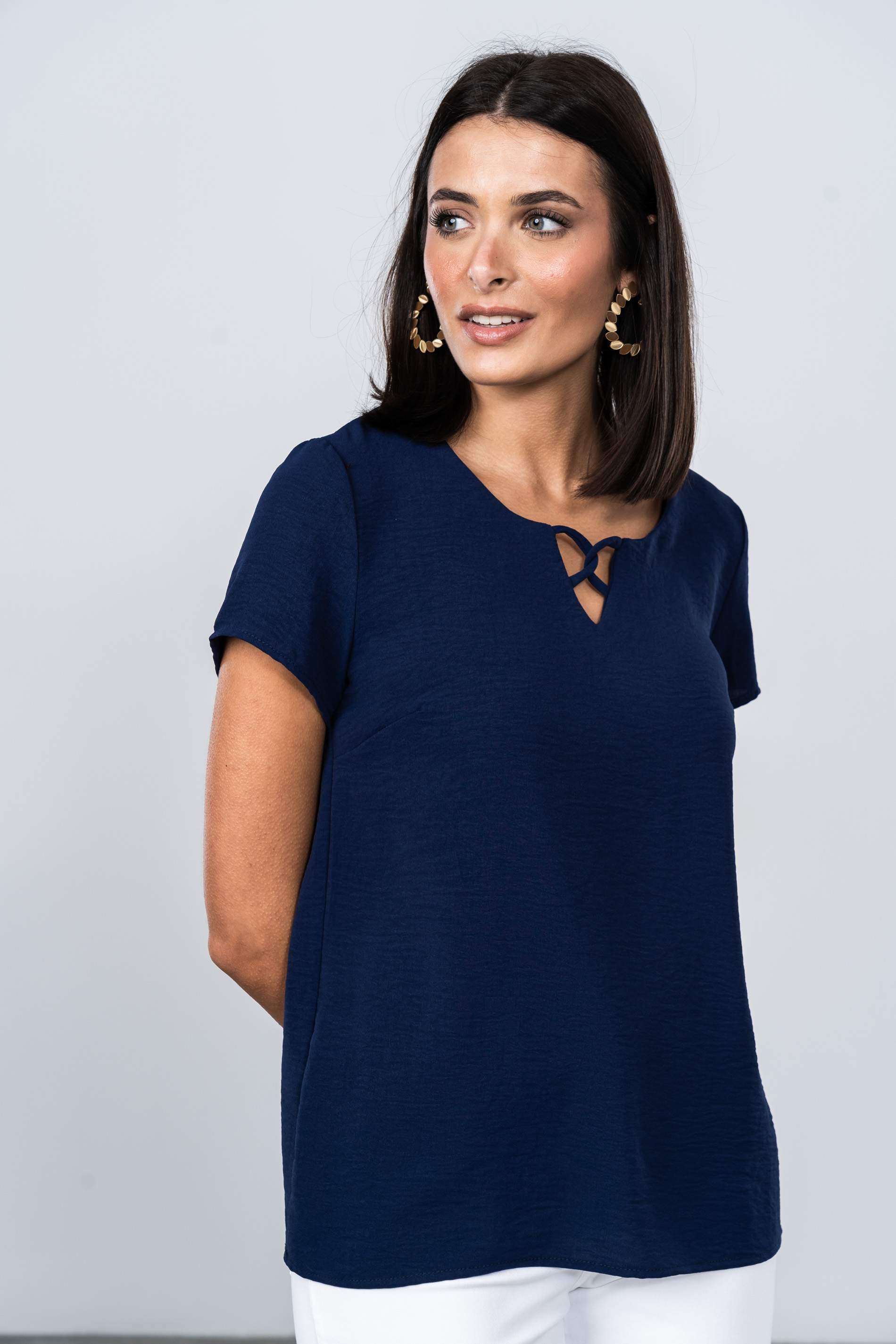 BLUSA DETALLE CRUZADO MARINO