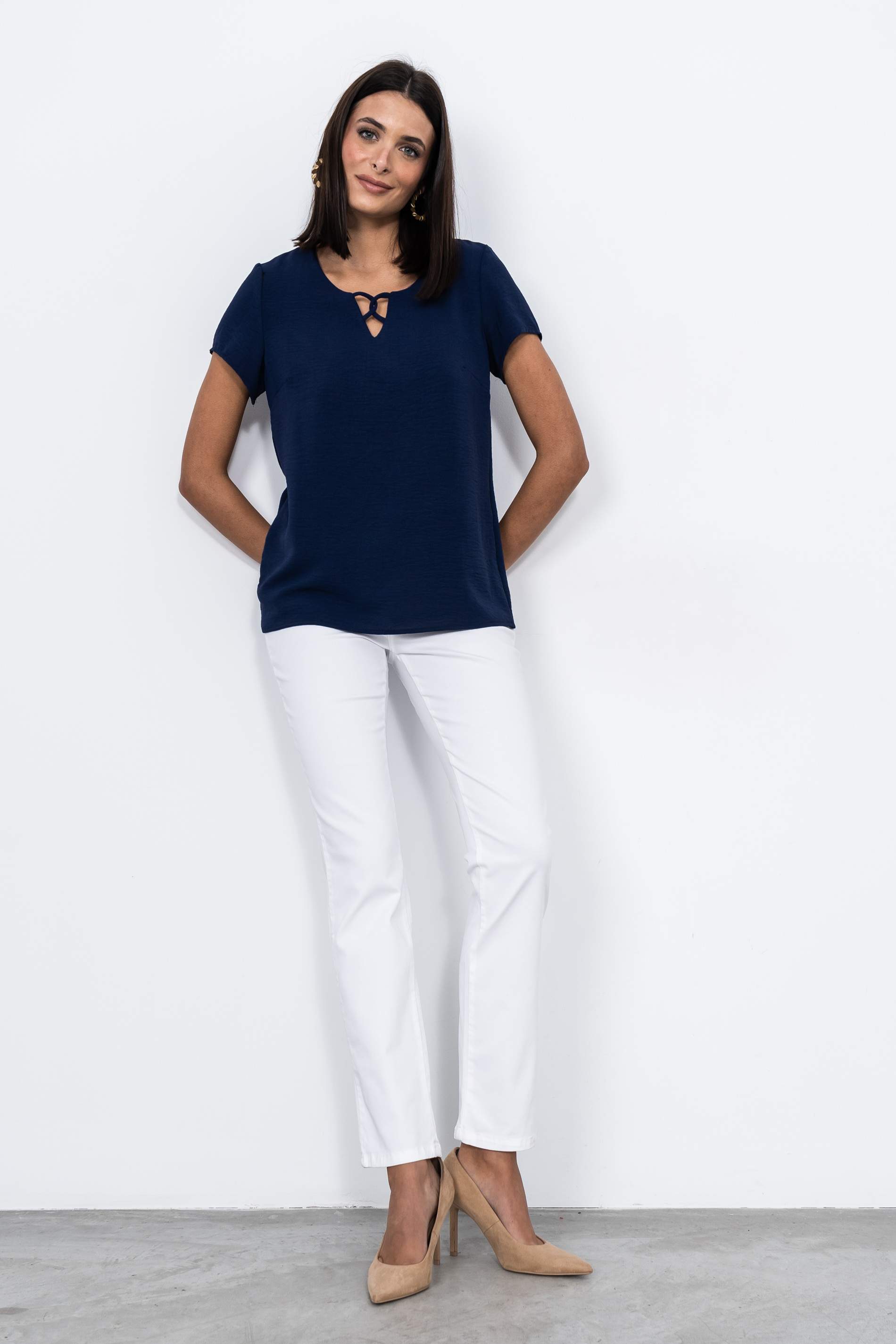BLUSA DETALLE CRUZADO MARINO