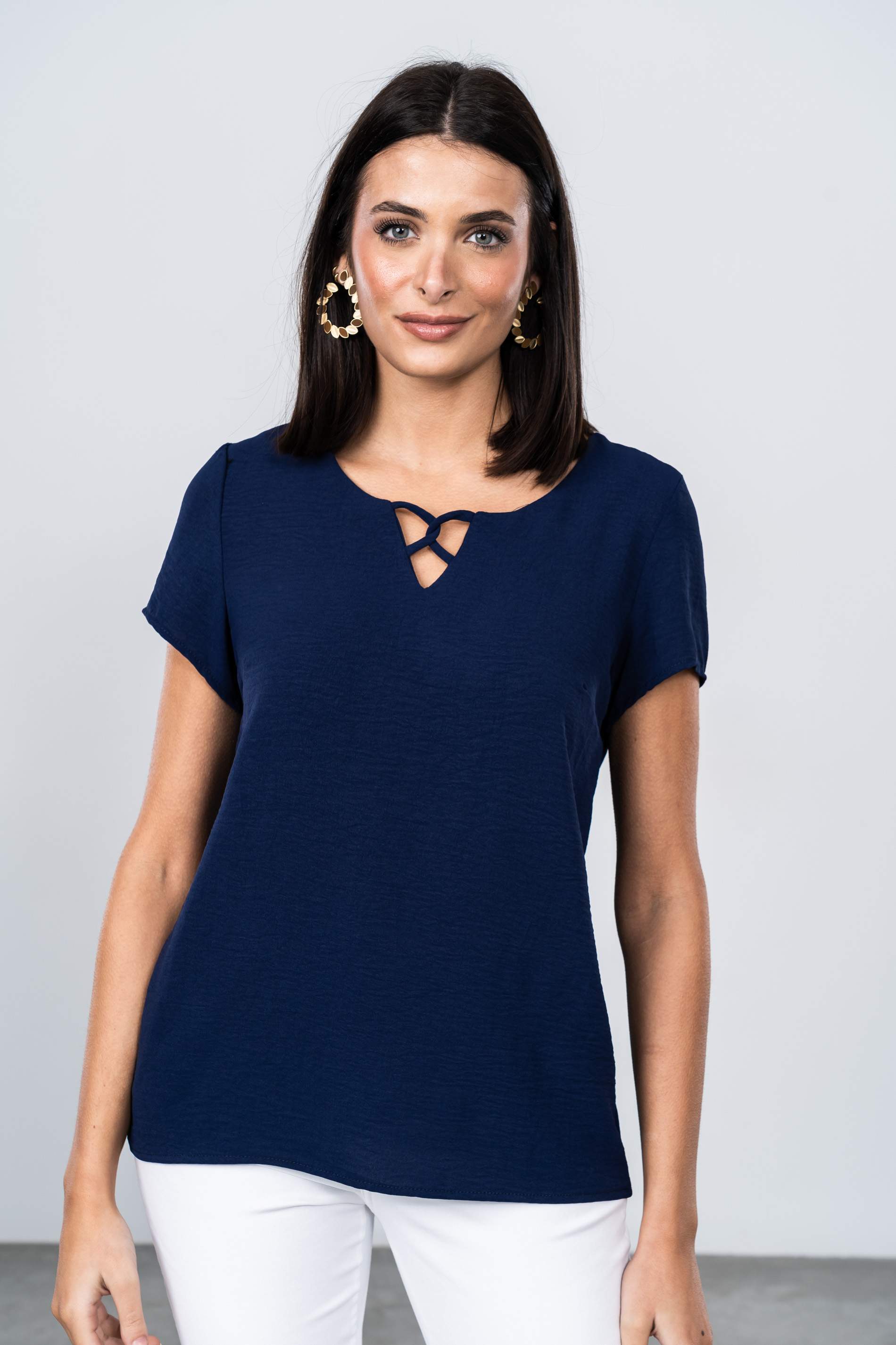 BLUSA DETALLE CRUZADO MARINO