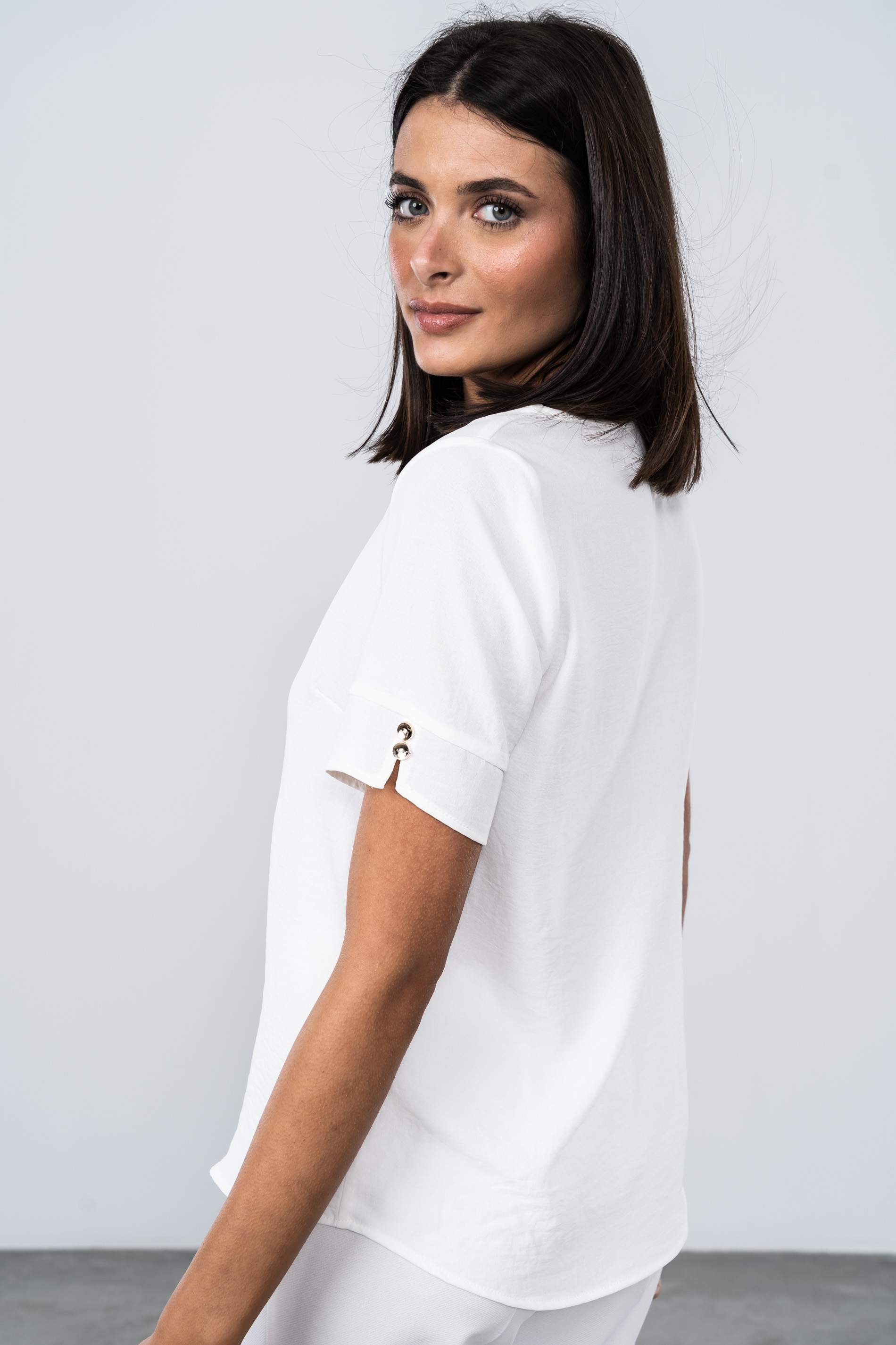 BLUSA MANGA BOTON CRUDO