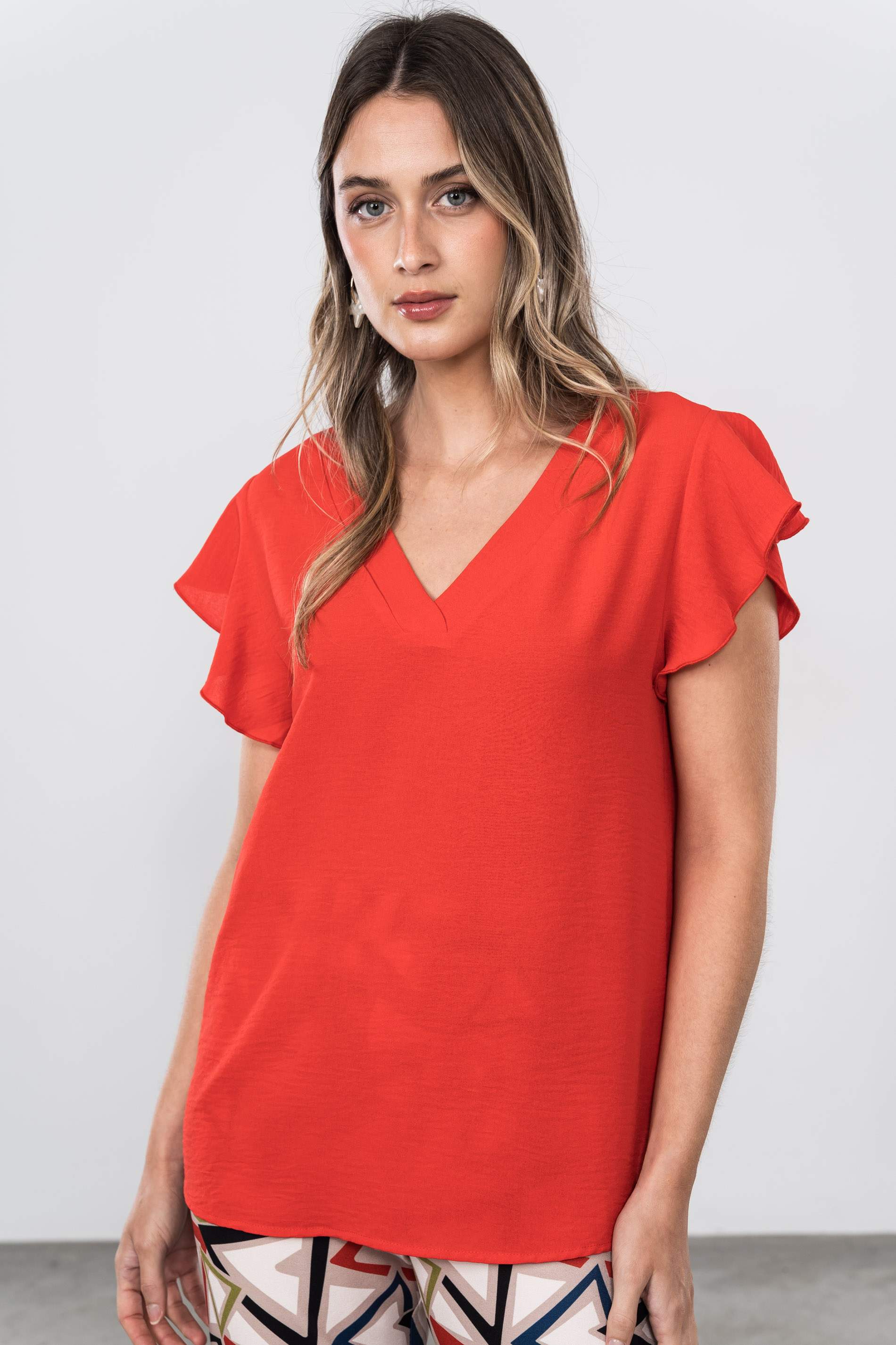 BLUSA MANGA CAPA ROJO