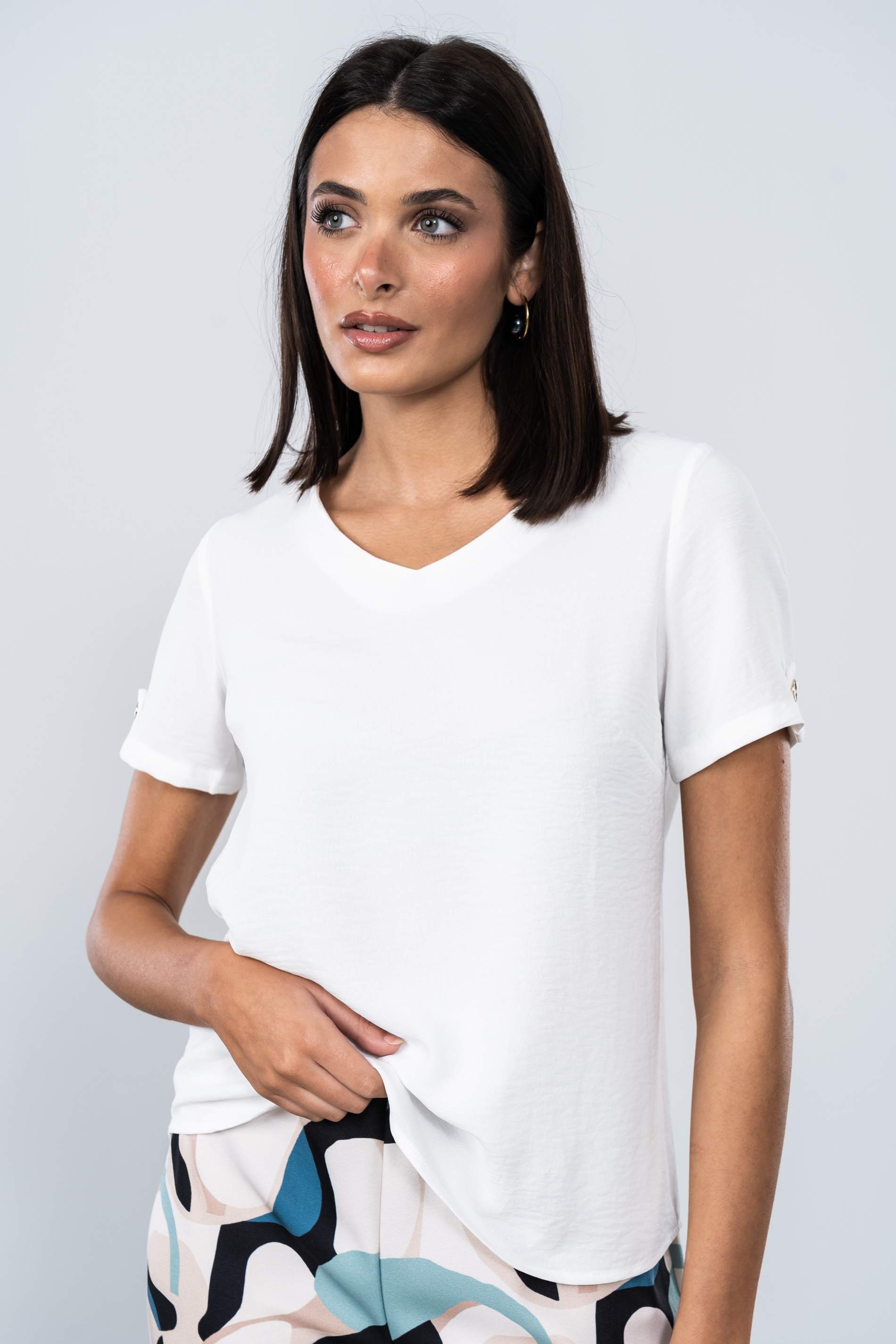 BLUSA TRABILLA MANGA CORTA CRUDO
