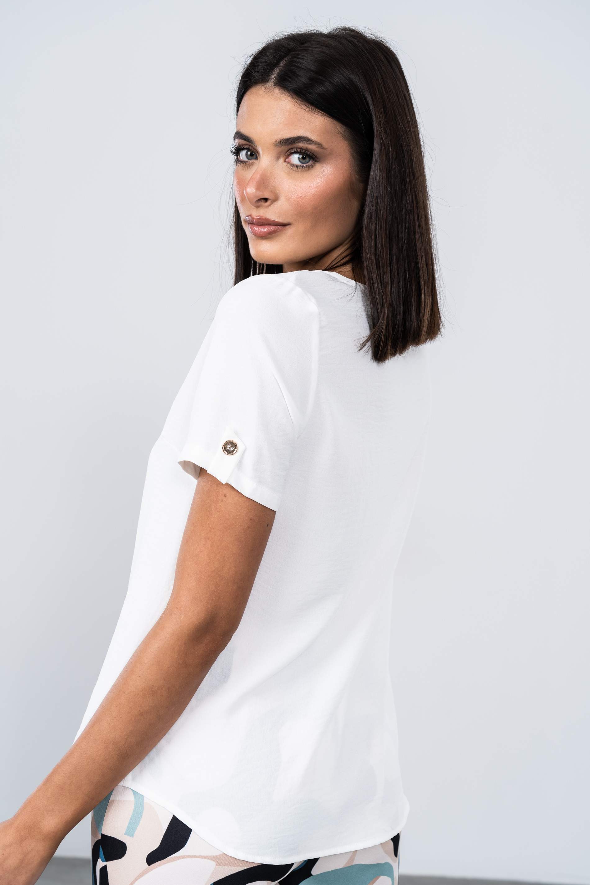 BLUSA TRABILLA MANGA CORTA CRUDO