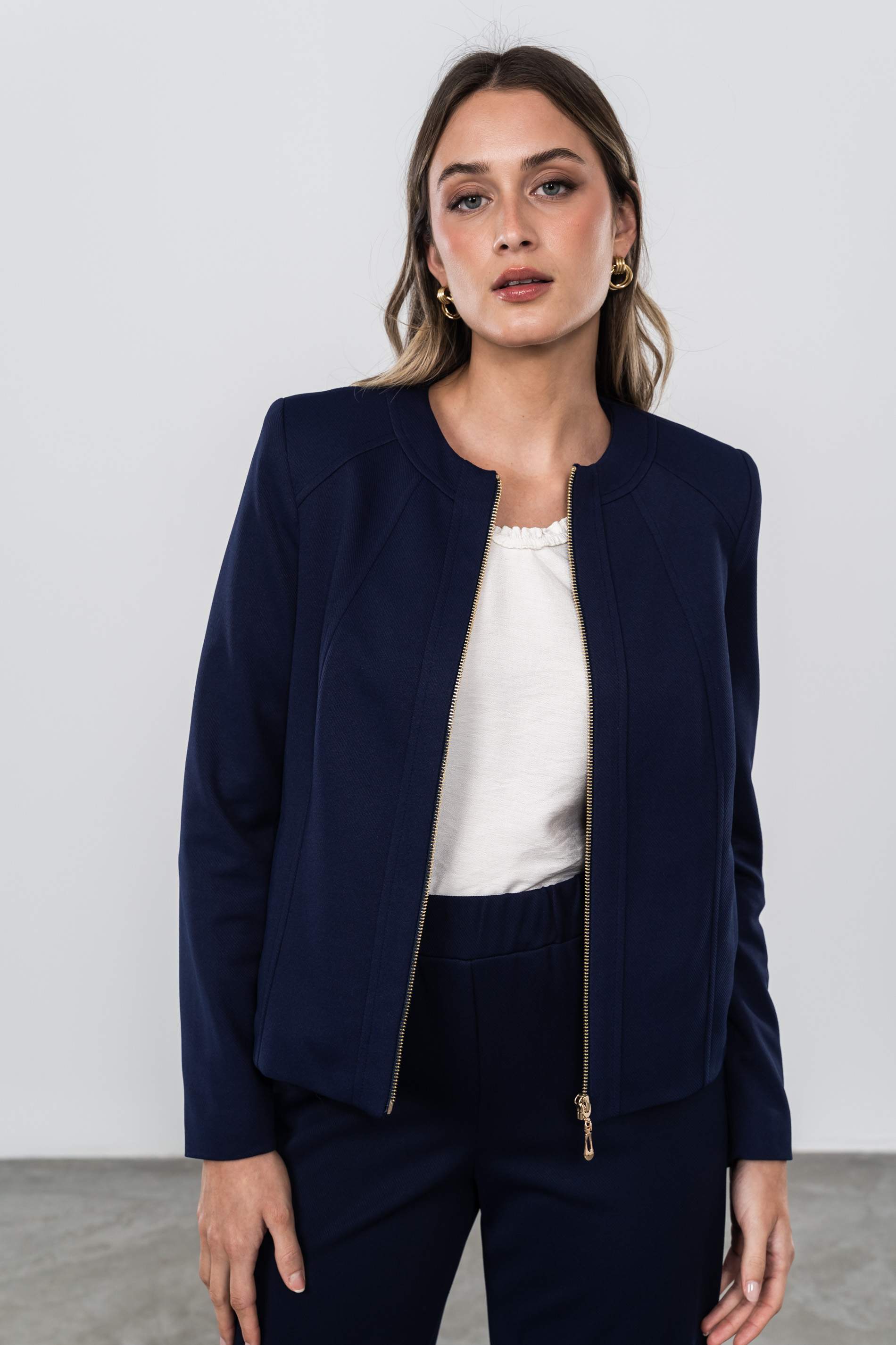 CHAQUETA CORTE CREMALLERA MARINO