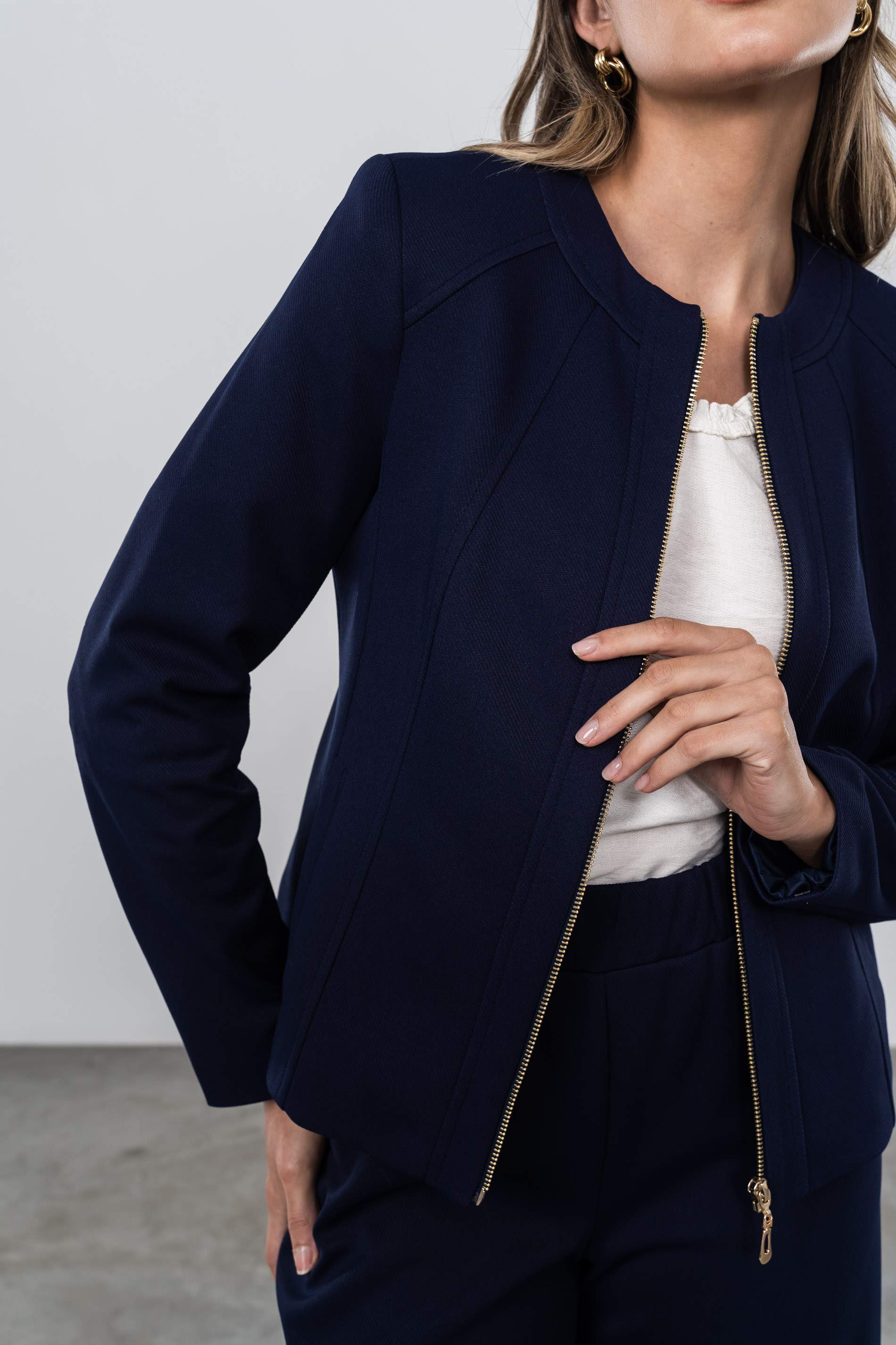 CHAQUETA CORTE CREMALLERA MARINO