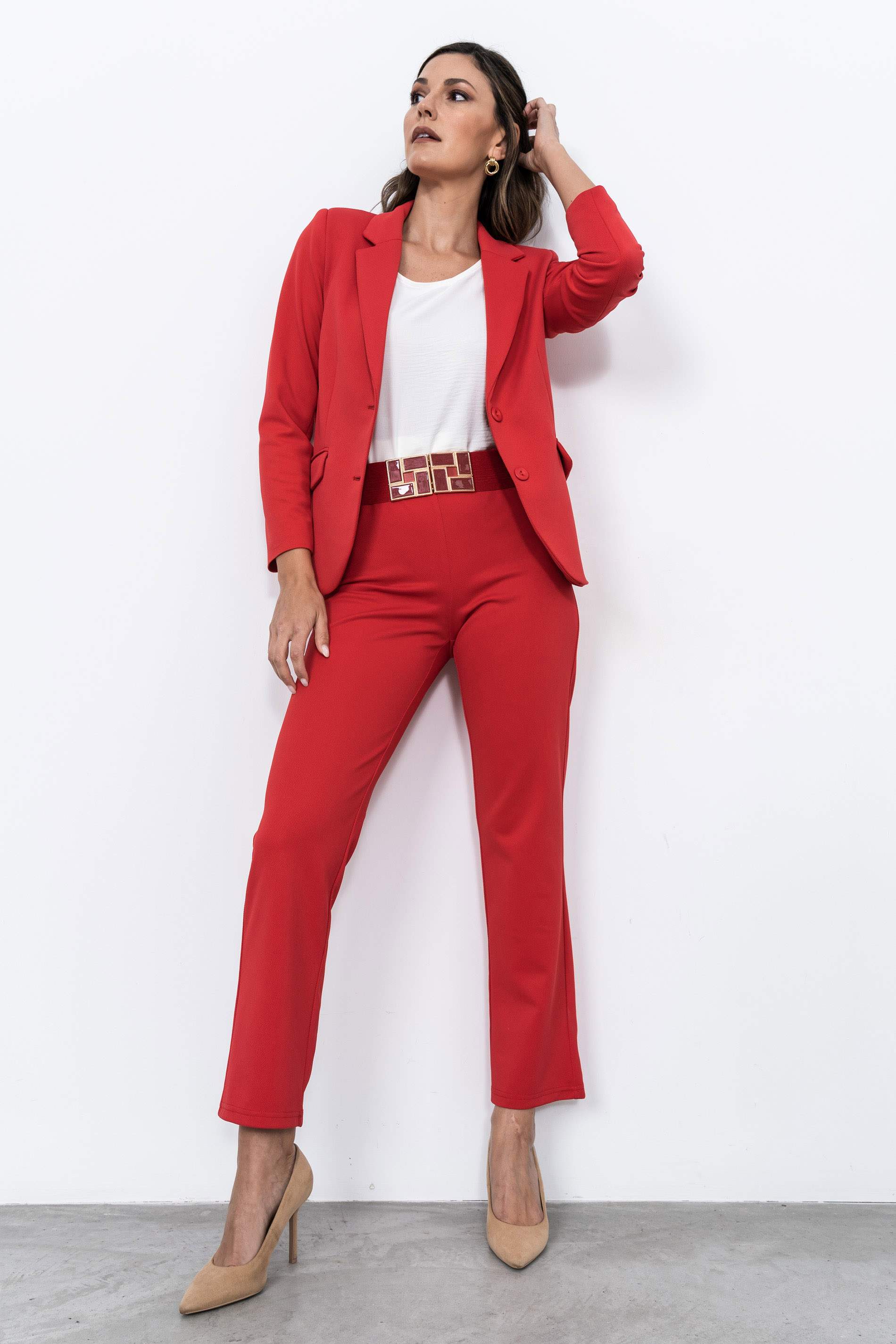 PANTALÓN RECTO ROJO