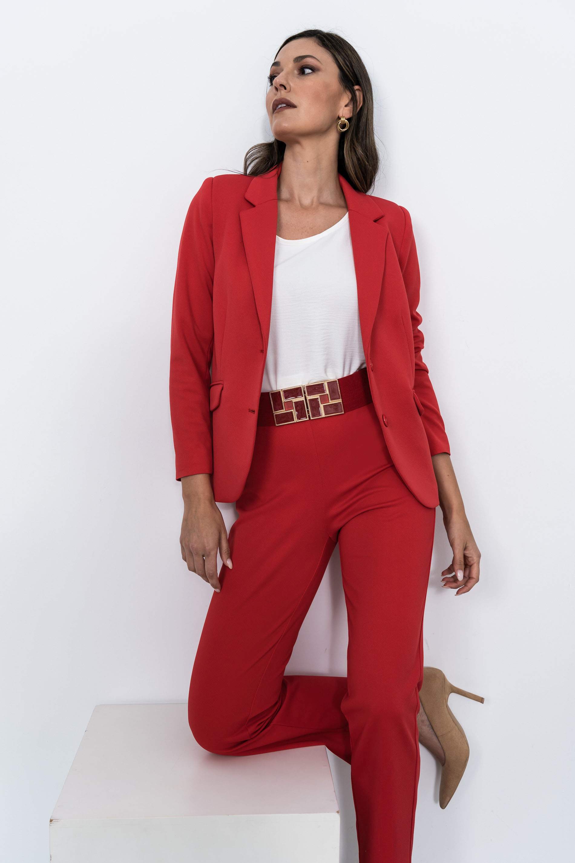 PANTALÓN RECTO ROJO