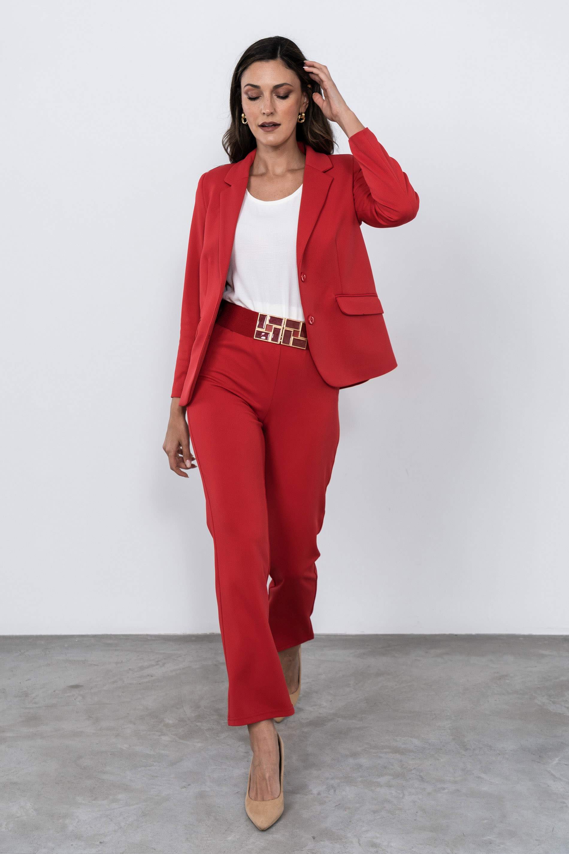 PANTALÓN RECTO ROJO