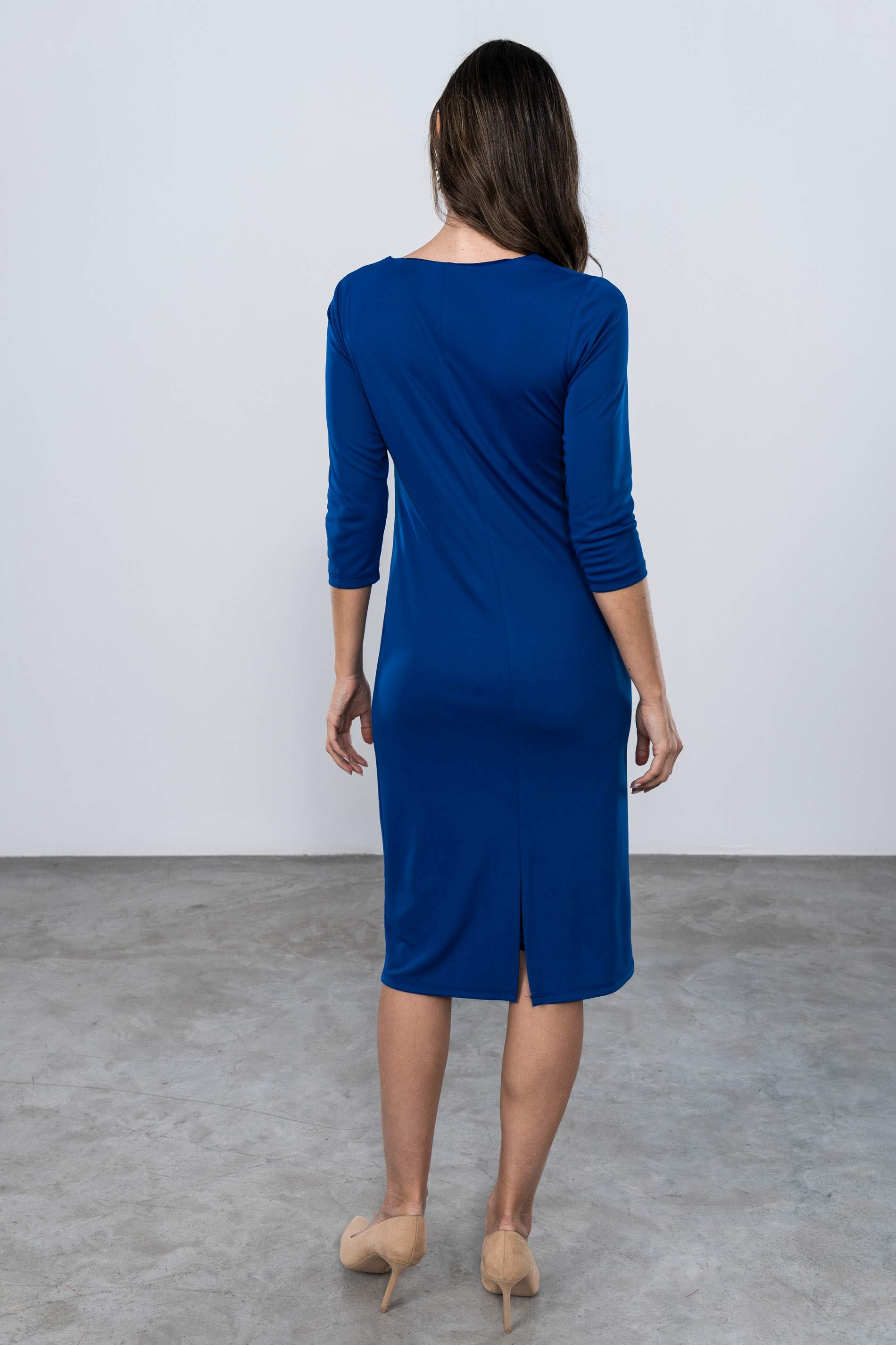 VESTIDO RECOGIDO LATERAL TINTA