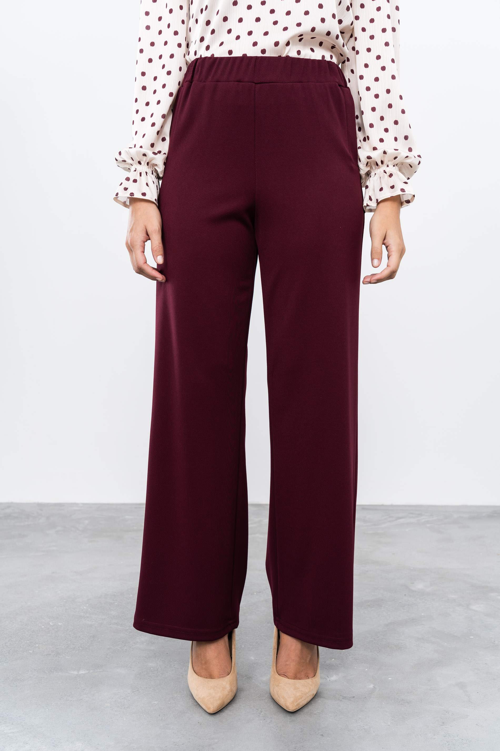 PANTALÓN ANCHO GRANATE