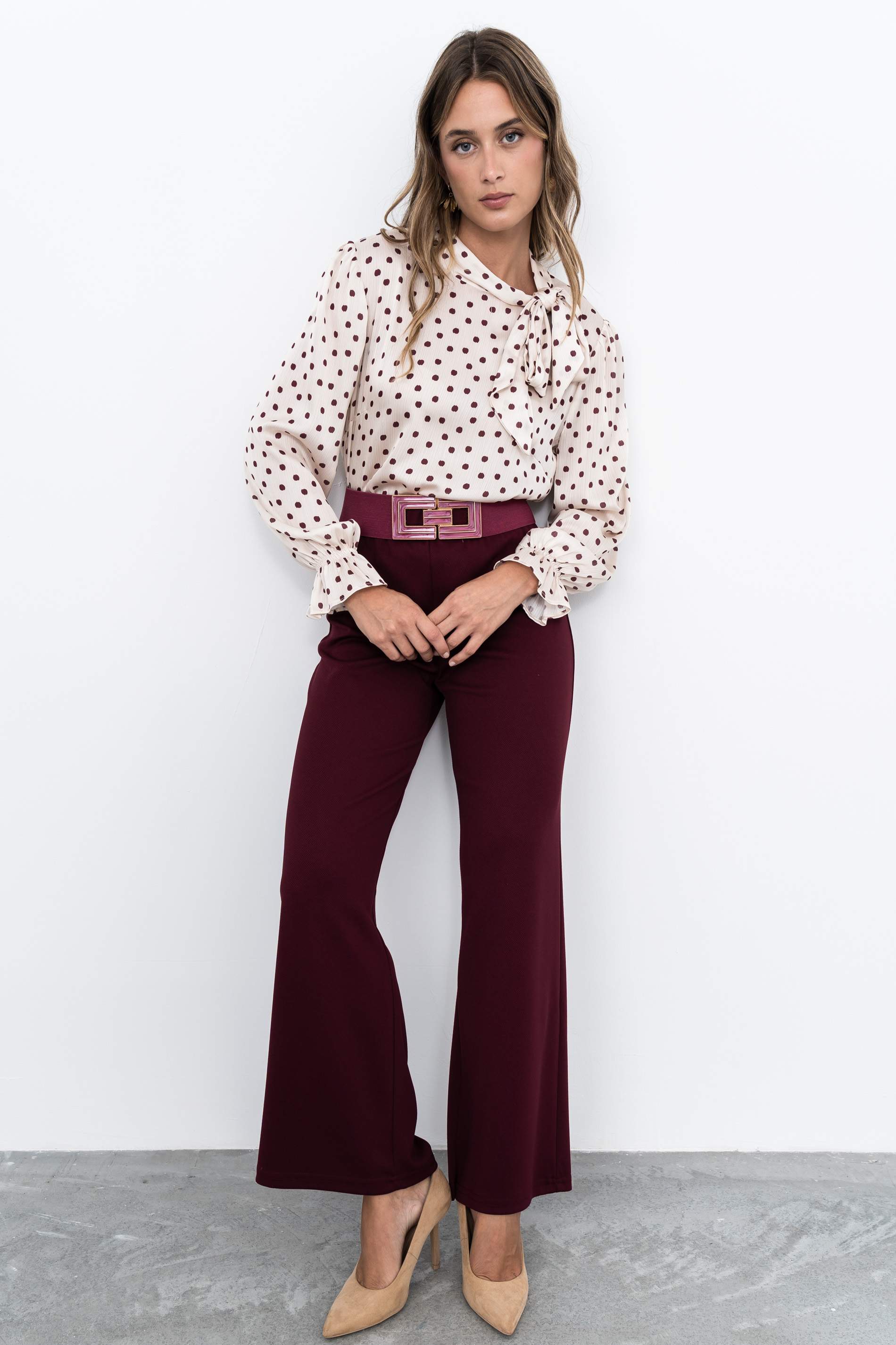PANTALÓN ANCHO GRANATE