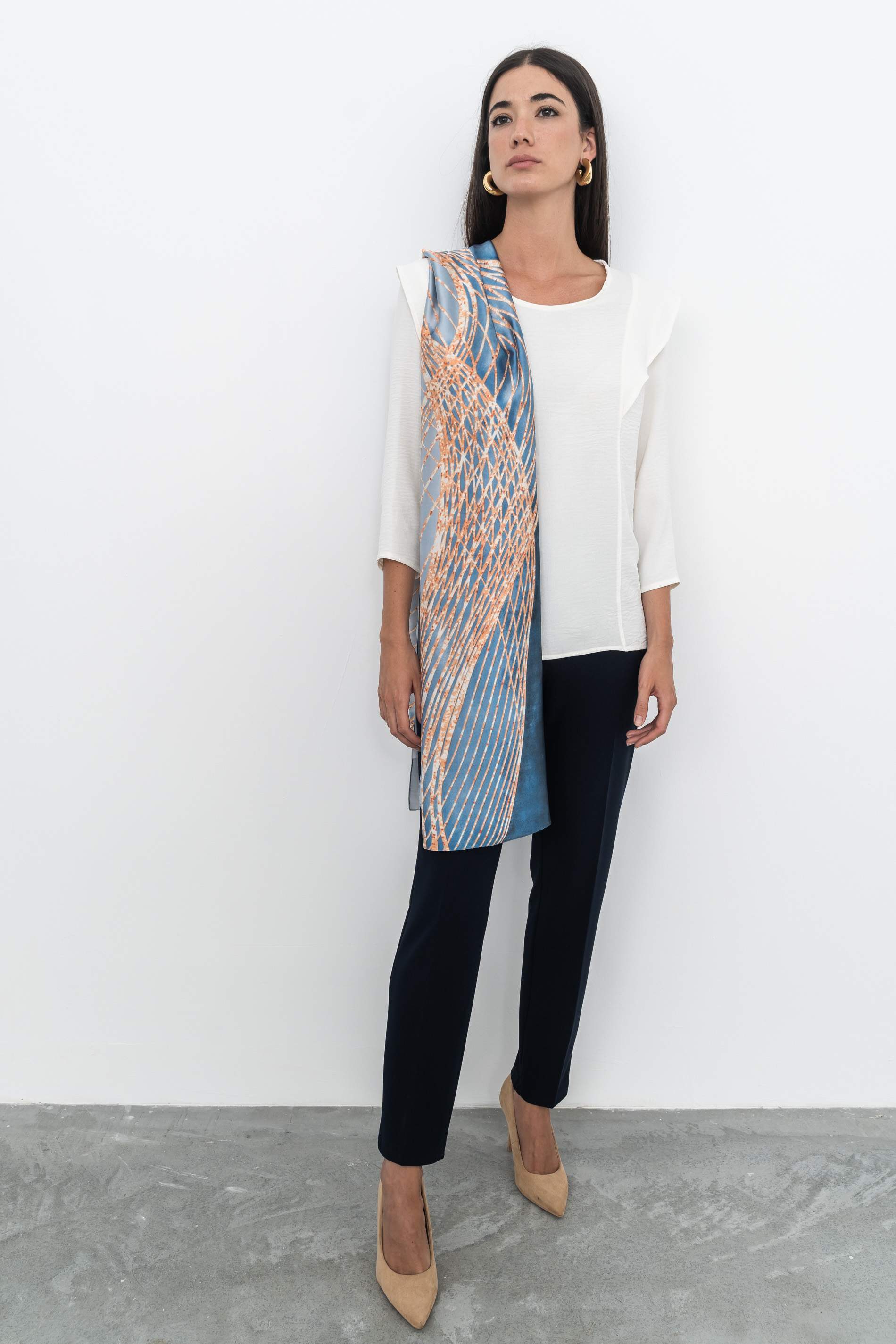 BLUSA MANGA FRANCESA VOLANTE MARFIL