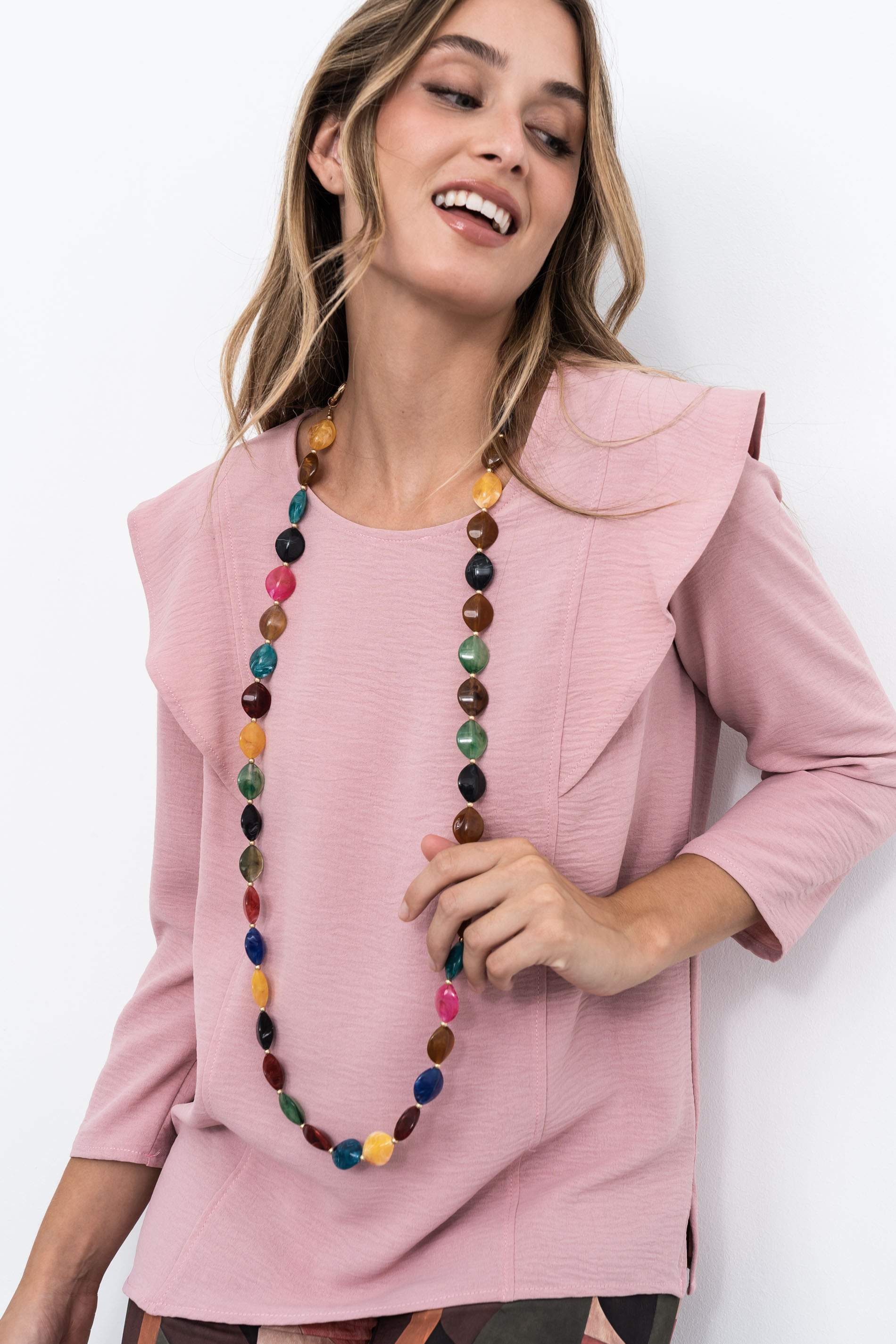 BLUSA MANGA FRANCESA VOLANTE NUDE