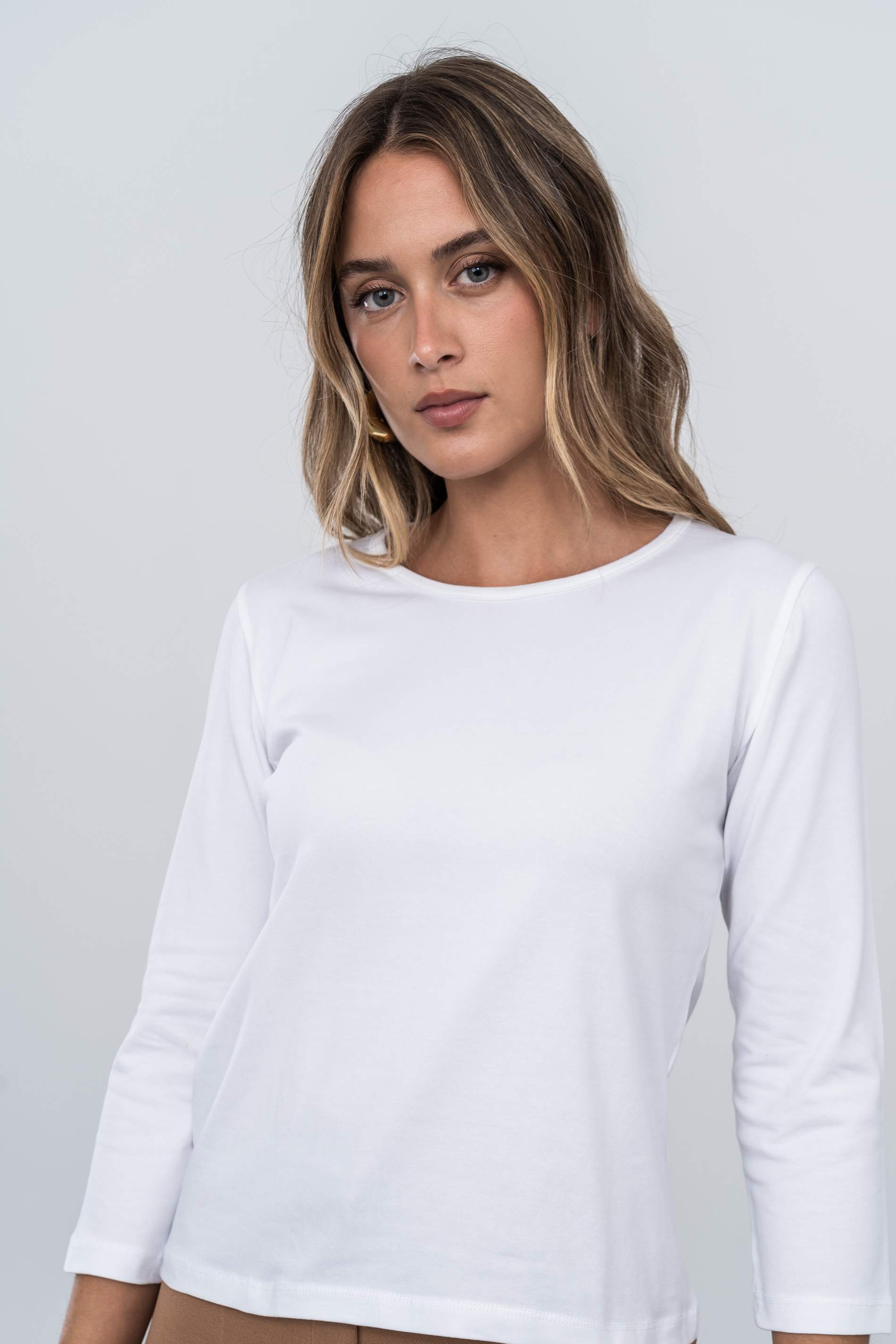 CAMISETA BÁSICA MANGA FRANCESA BLANCO