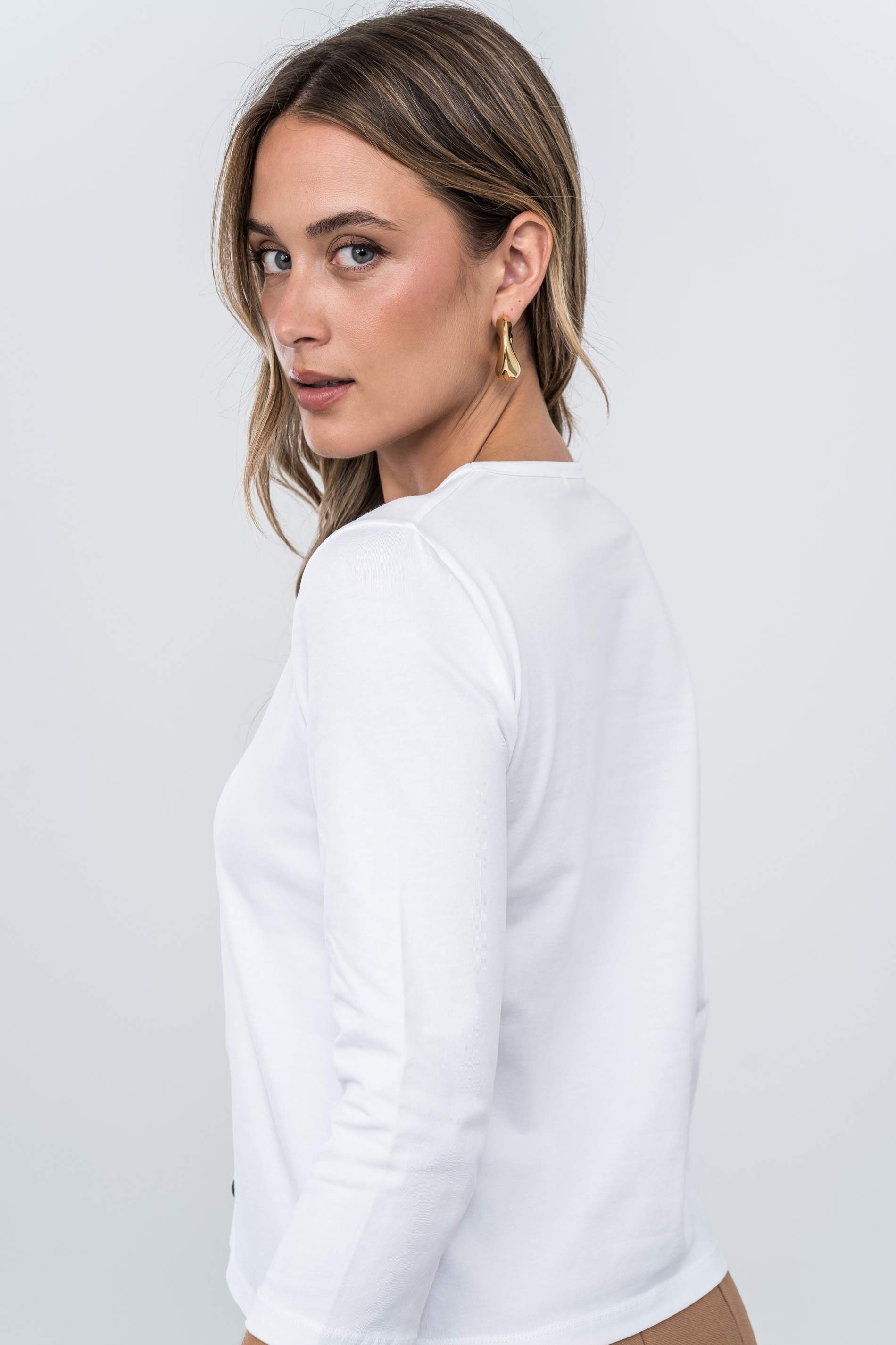 CAMISETA BÁSICA MANGA FRANCESA BLANCO