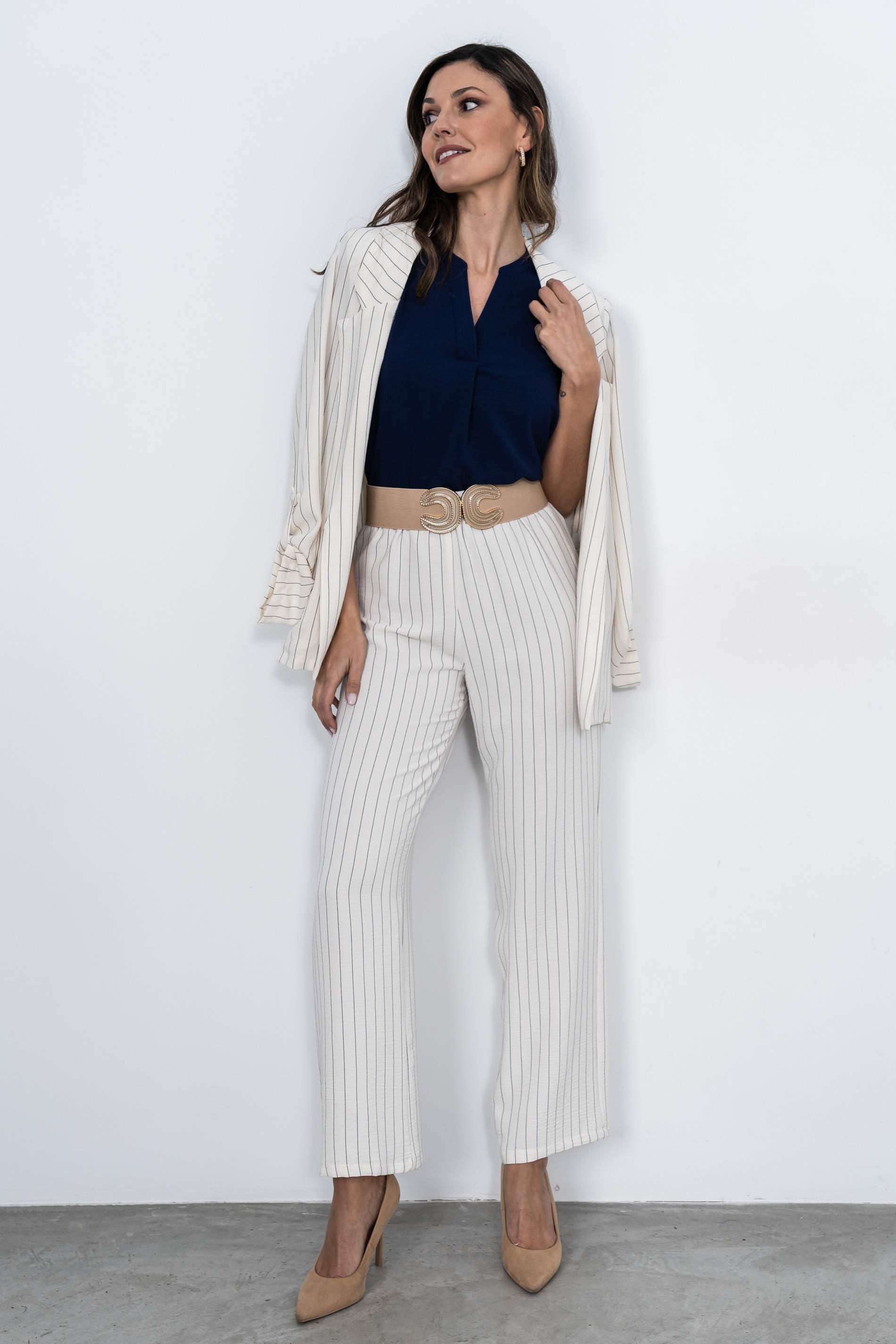 BLUSA CUELLO UVE MARINO