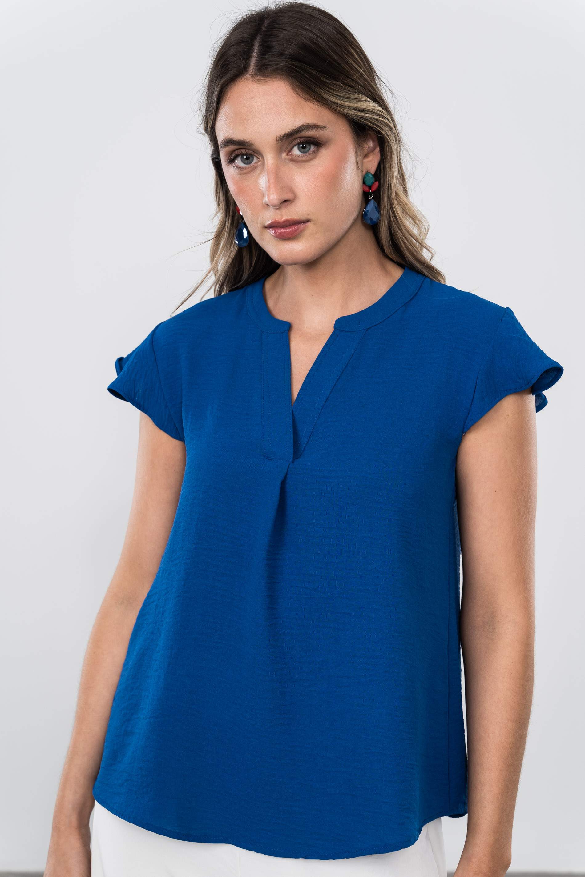 BLUSA CUELLO UVE TINTA