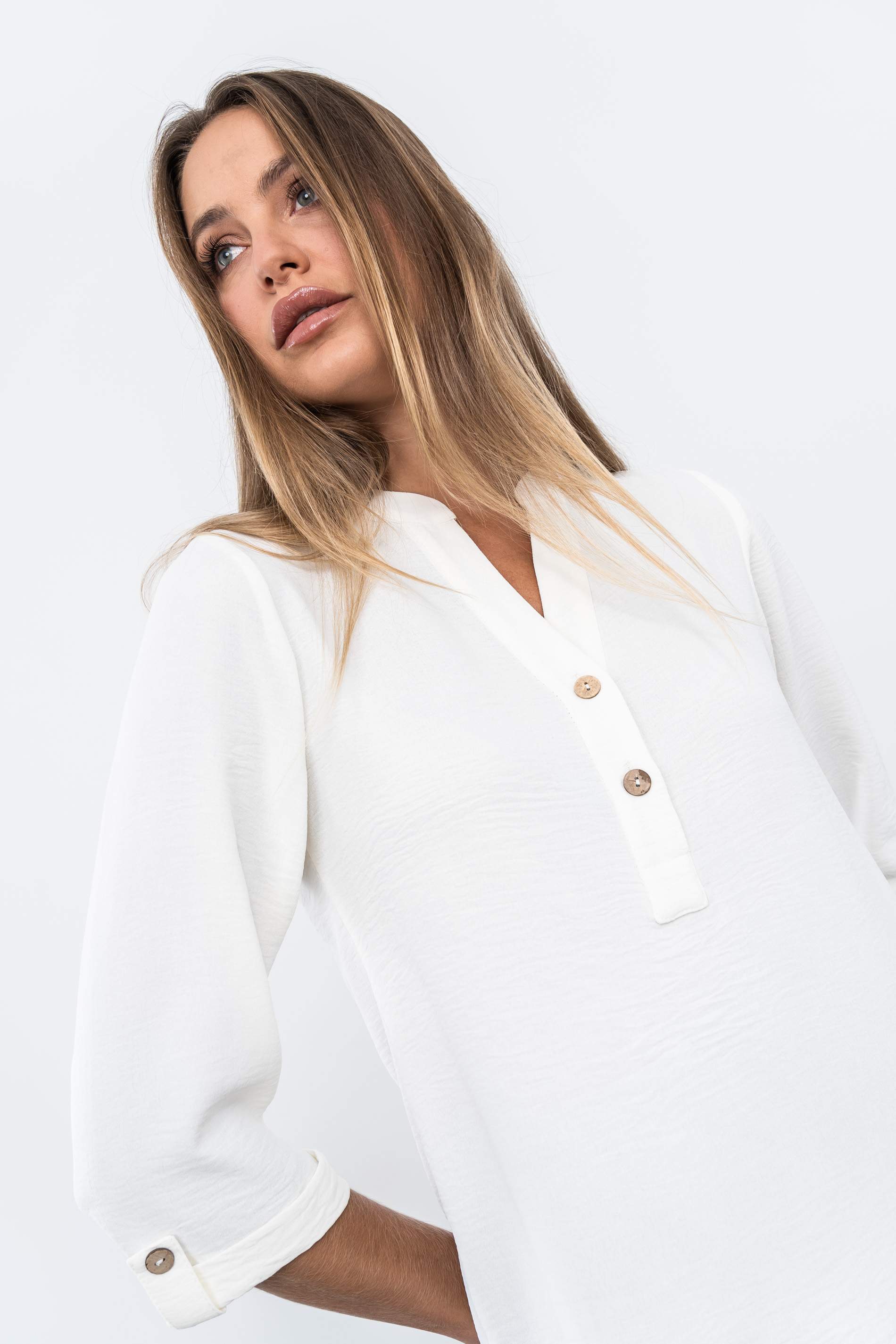 BLUSA BOTONES M/F CRUDO
