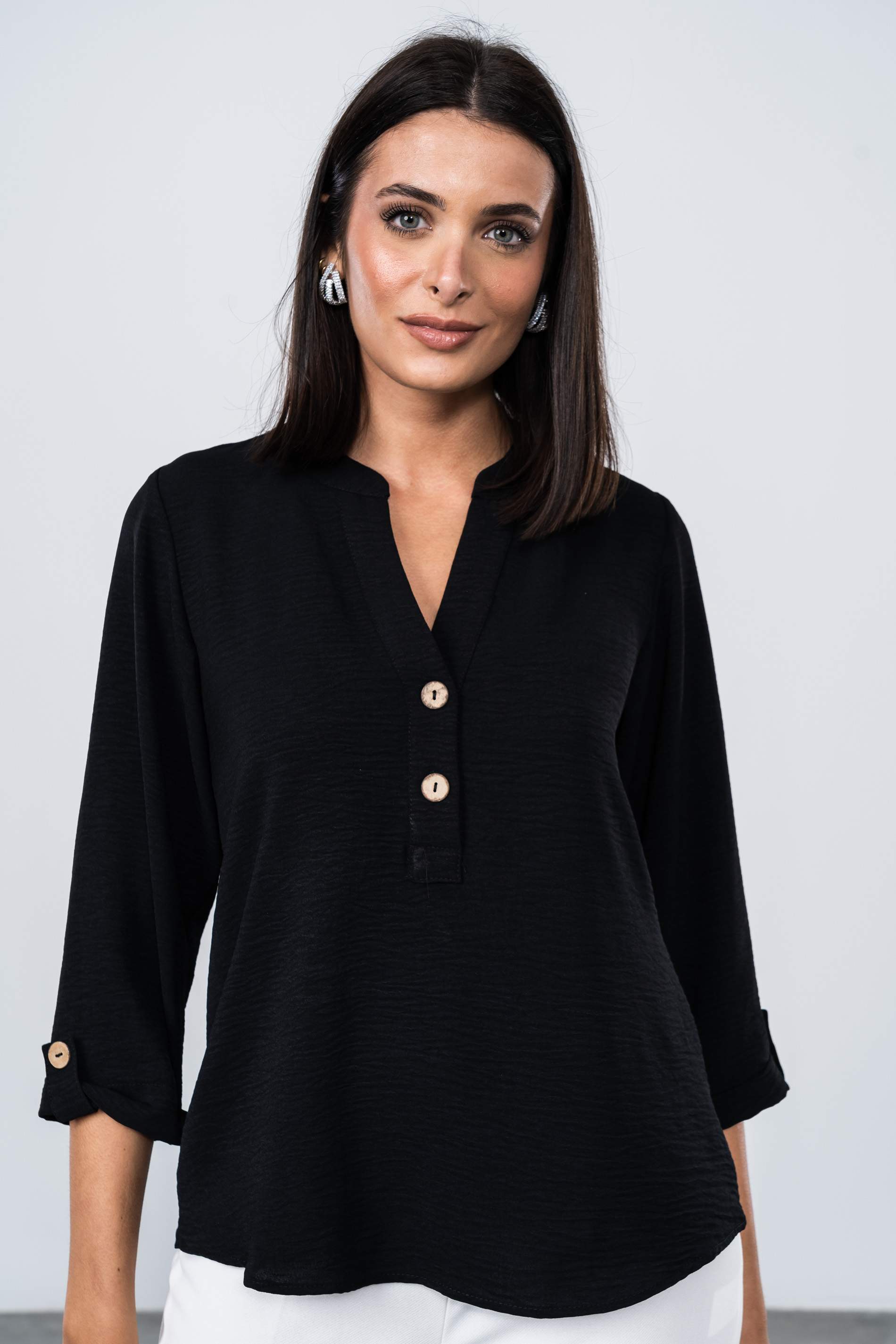 BLUSA BOTONES M/F NEGRO