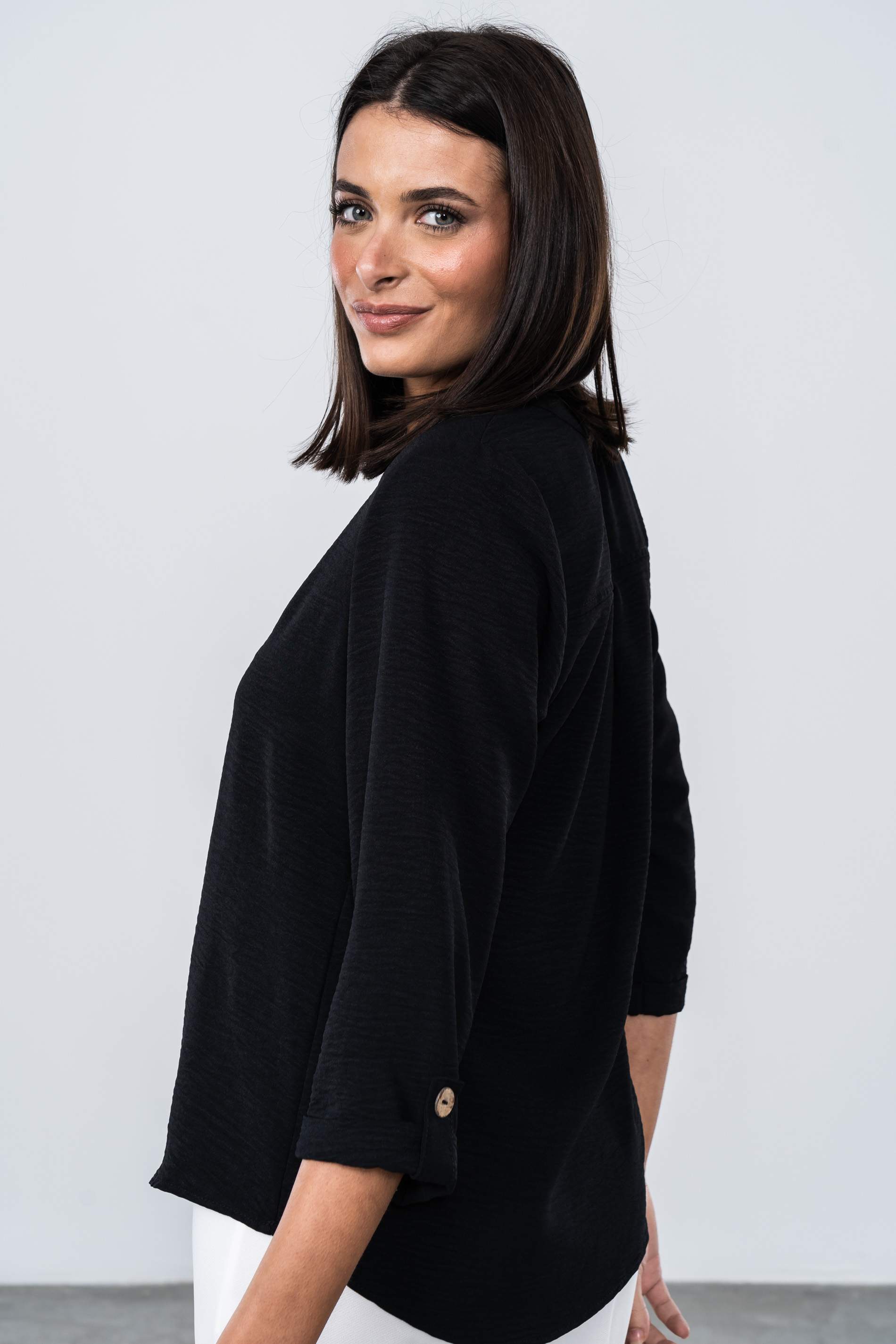 BLUSA BOTONES M/F NEGRO