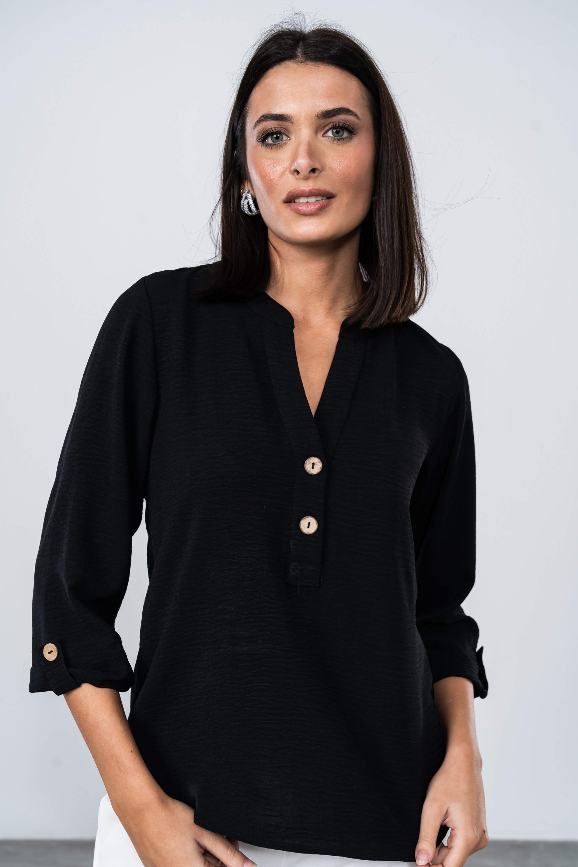 BLUSA BOTONES M/F NEGRO